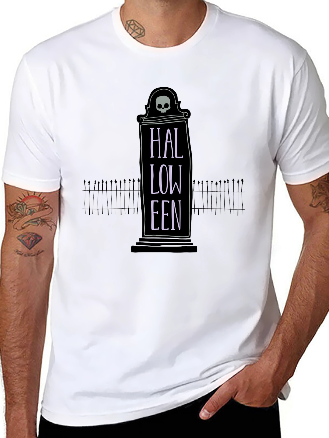 Halloween Tombstone Graphic Tee - Spooky Season Style