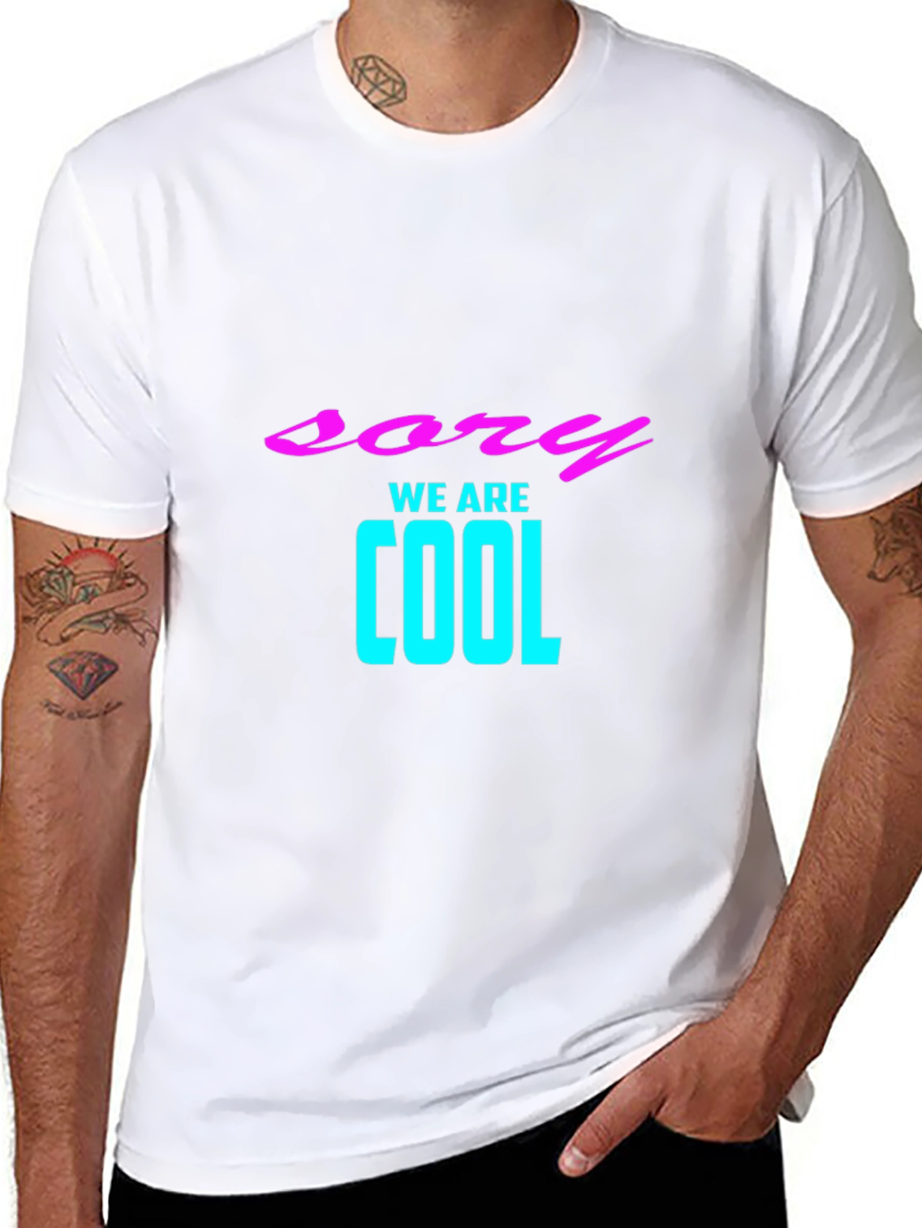 Sory We Are Cool Black Graphic Tee