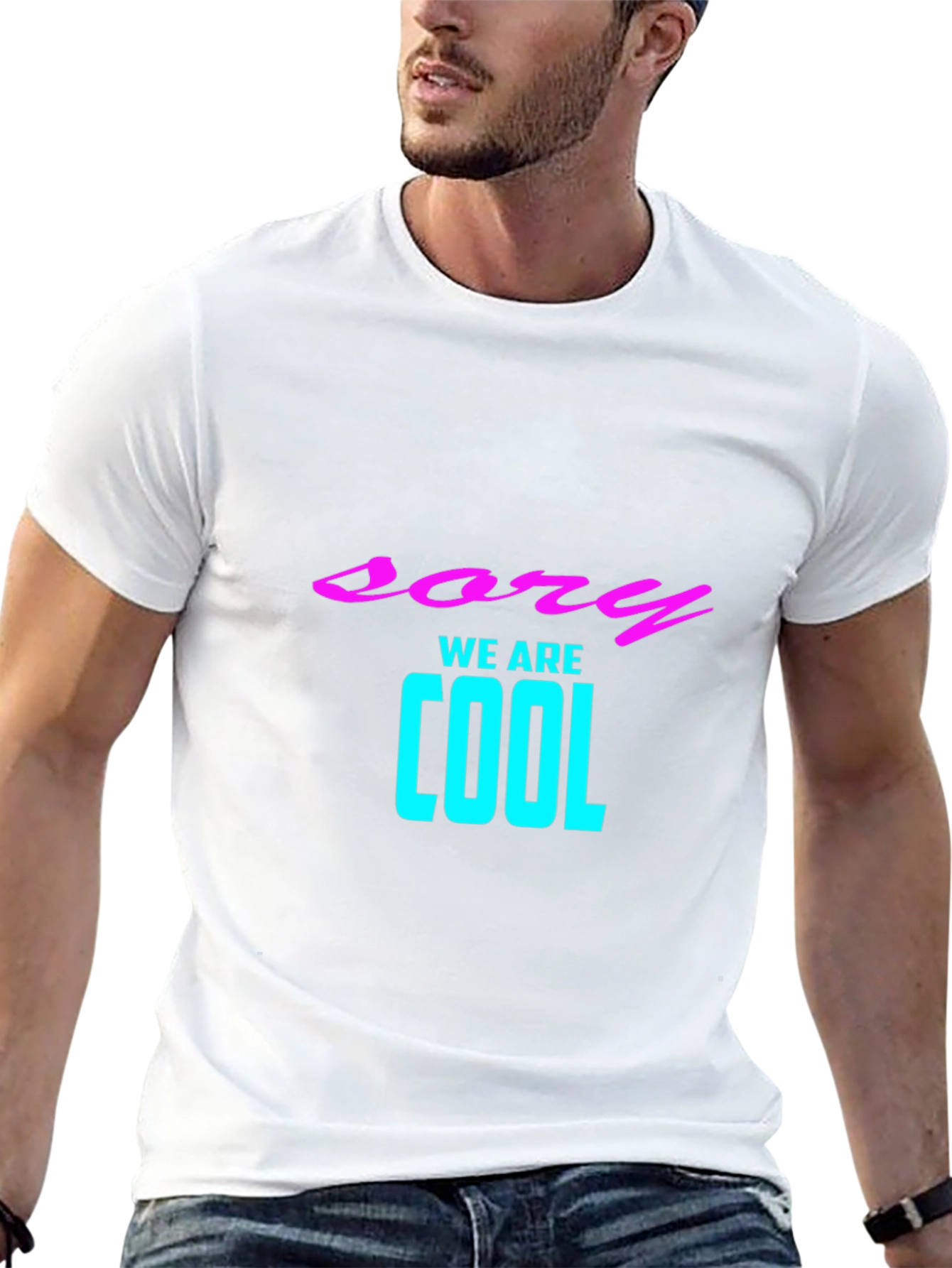 Sory We Are Cool Black Graphic Tee