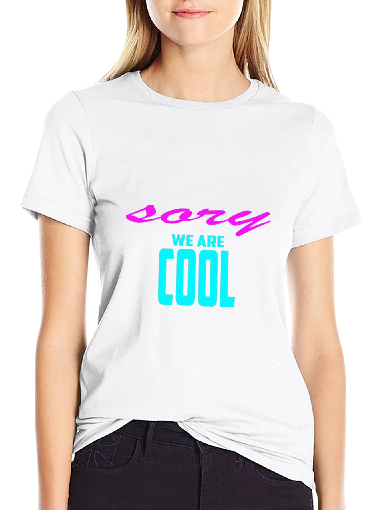 Sory We Are Cool Black Graphic Tee