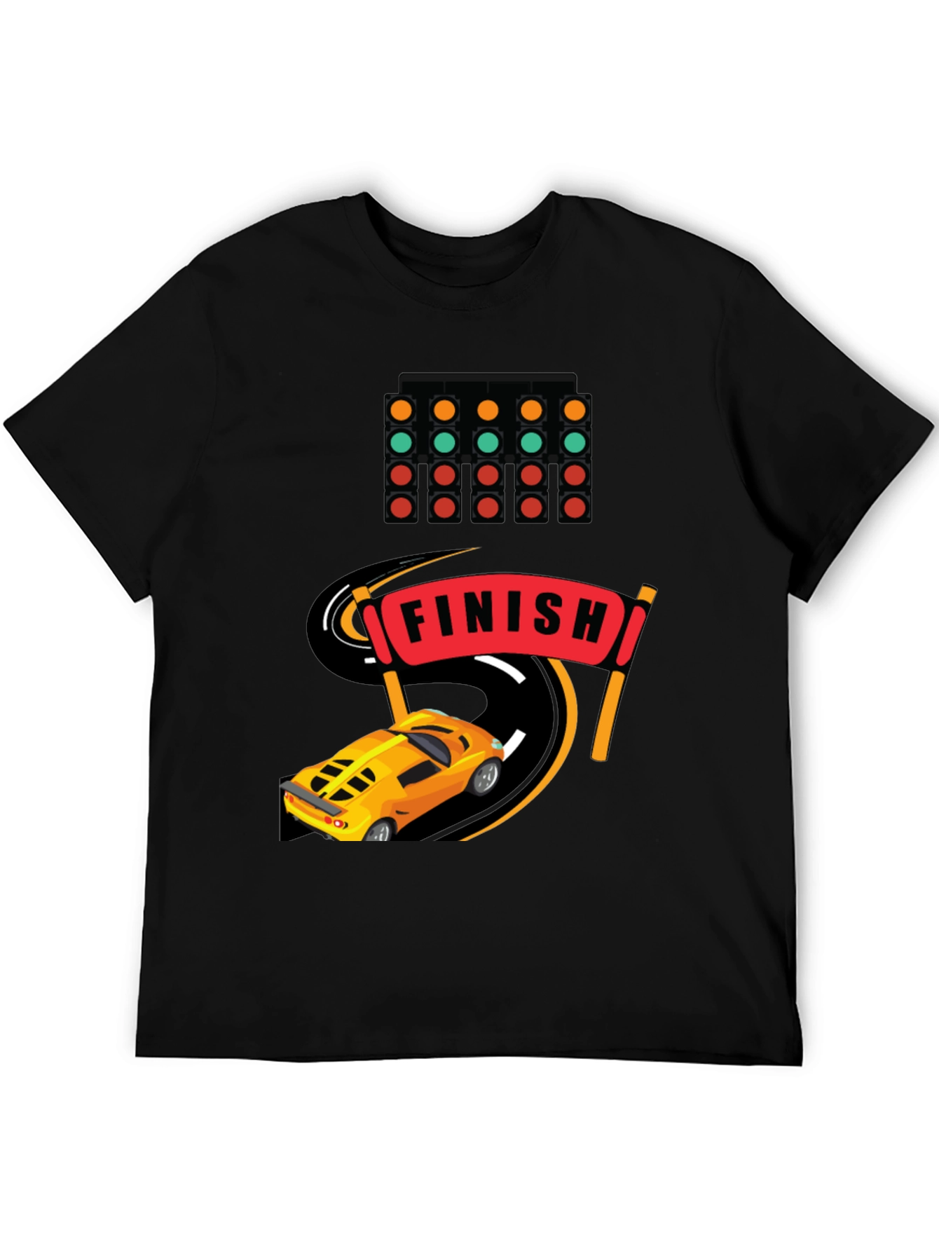 Race Car Finish Line Graphic T-Shirt