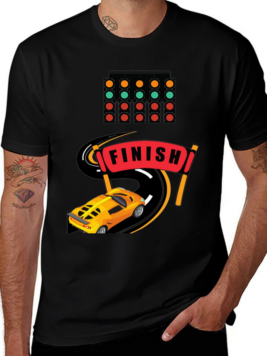 Race Car Finish Line Graphic T-Shirt