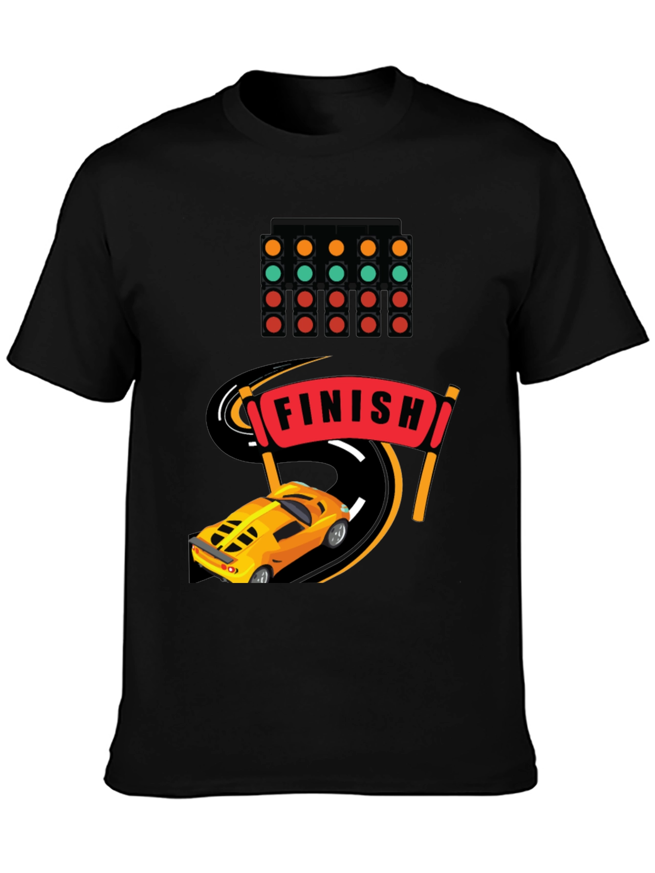 Race Car Finish Line Graphic T-Shirt