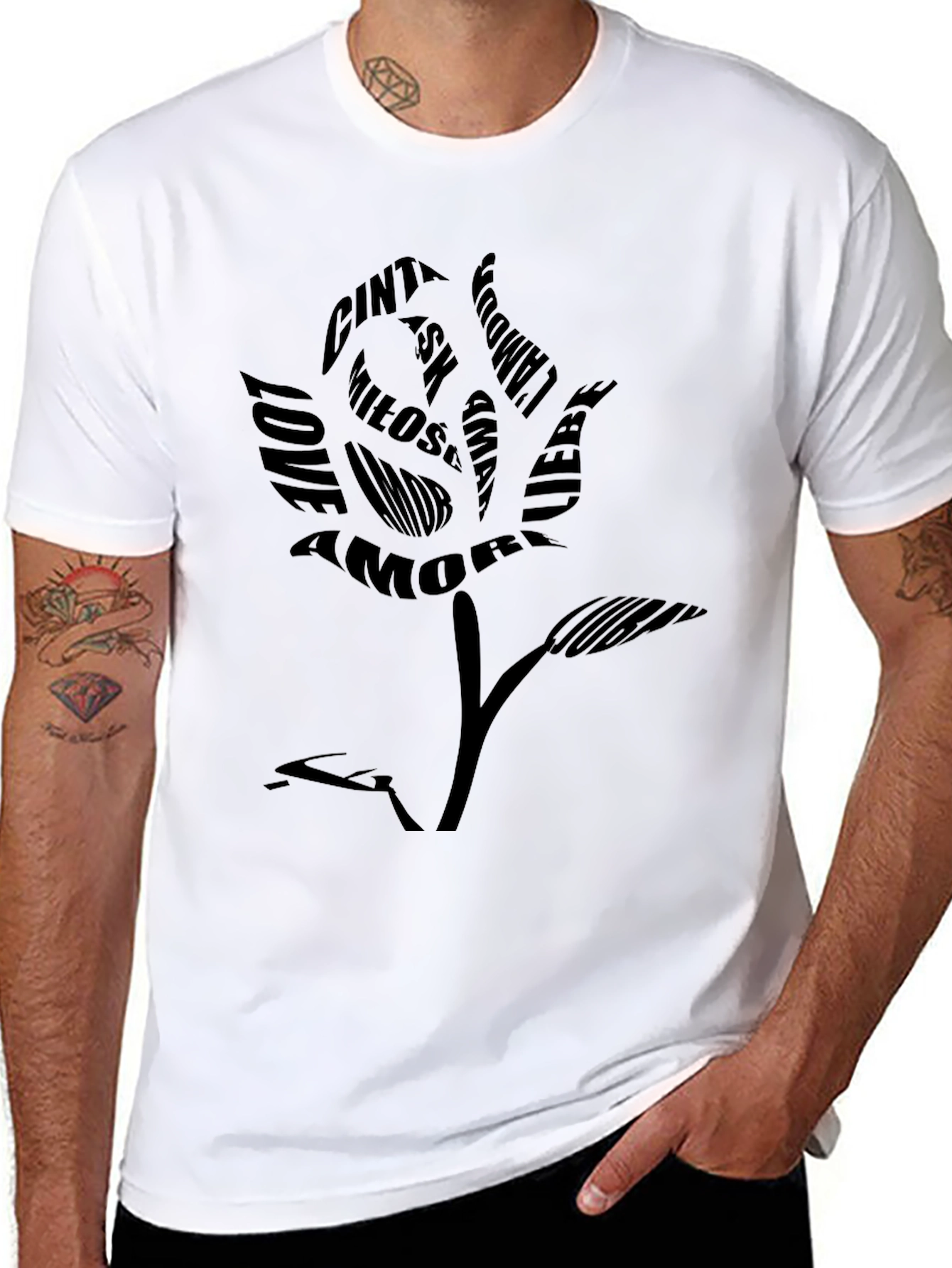 Black Rose Love Languages Graphic Tee