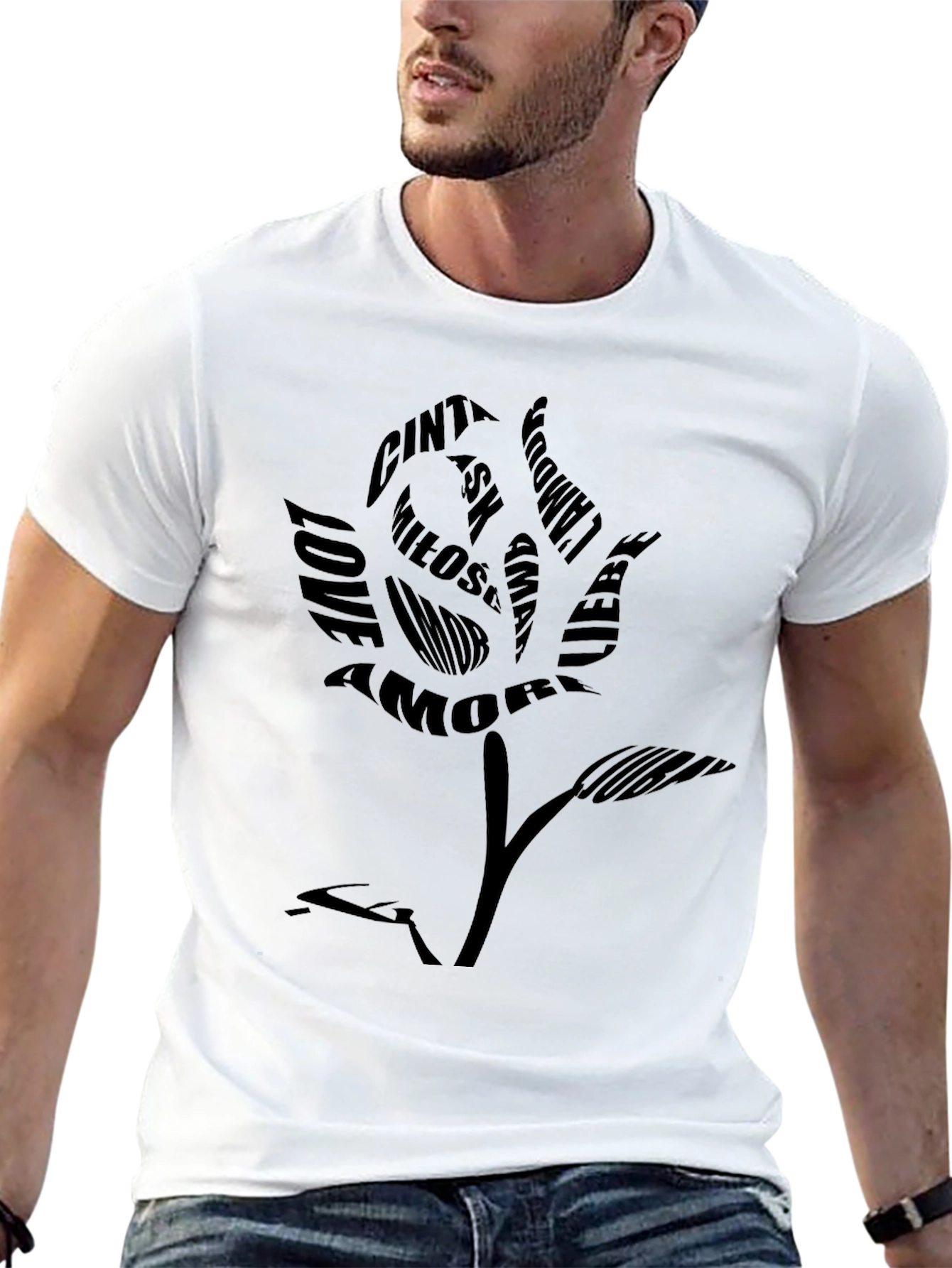 Black Rose Love Languages Graphic Tee