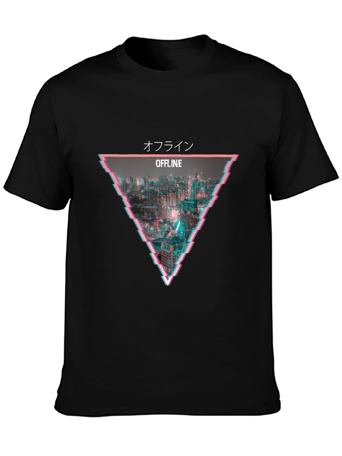 Offline Glitch Graphic Tee - Cyberpunk Style