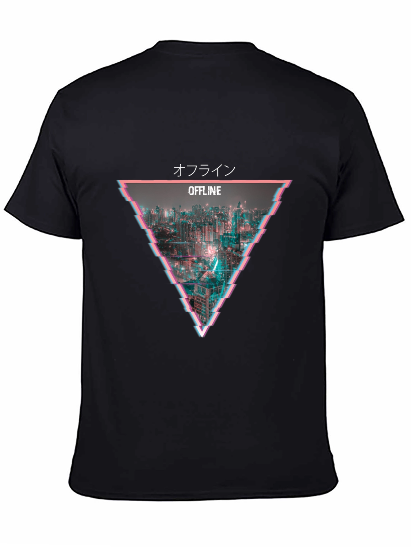 Offline Glitch Graphic Tee - Cyberpunk Style