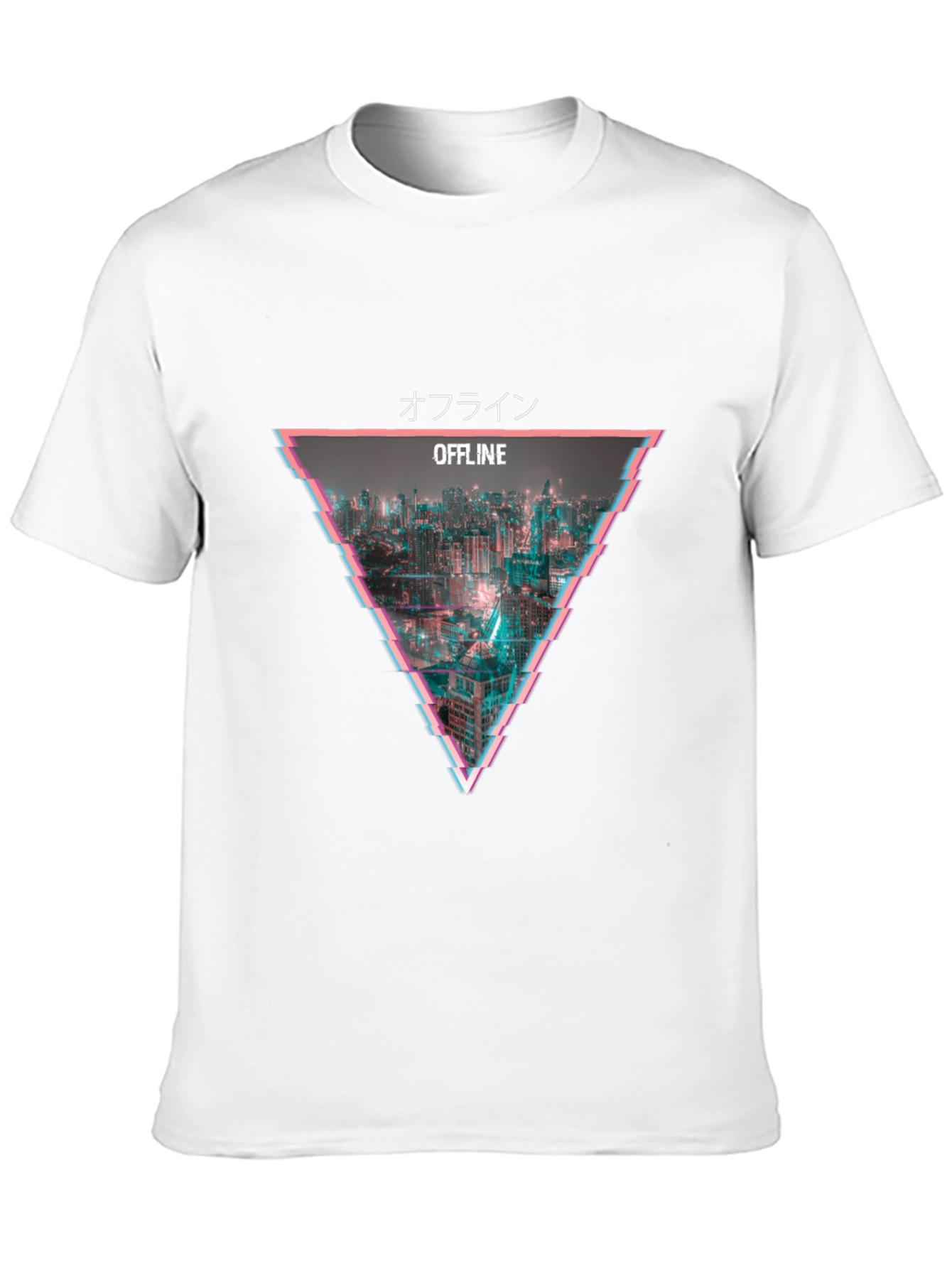Offline Glitch Graphic Tee - Cyberpunk Style