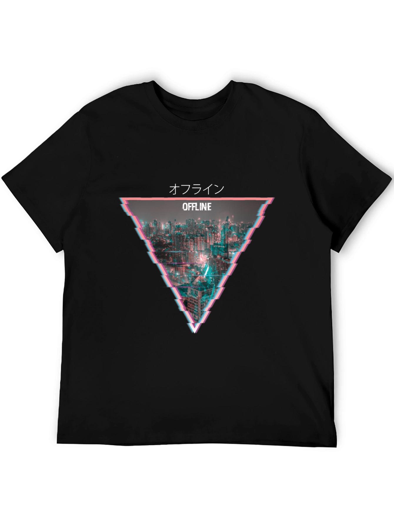 Offline Glitch Graphic Tee - Cyberpunk Style