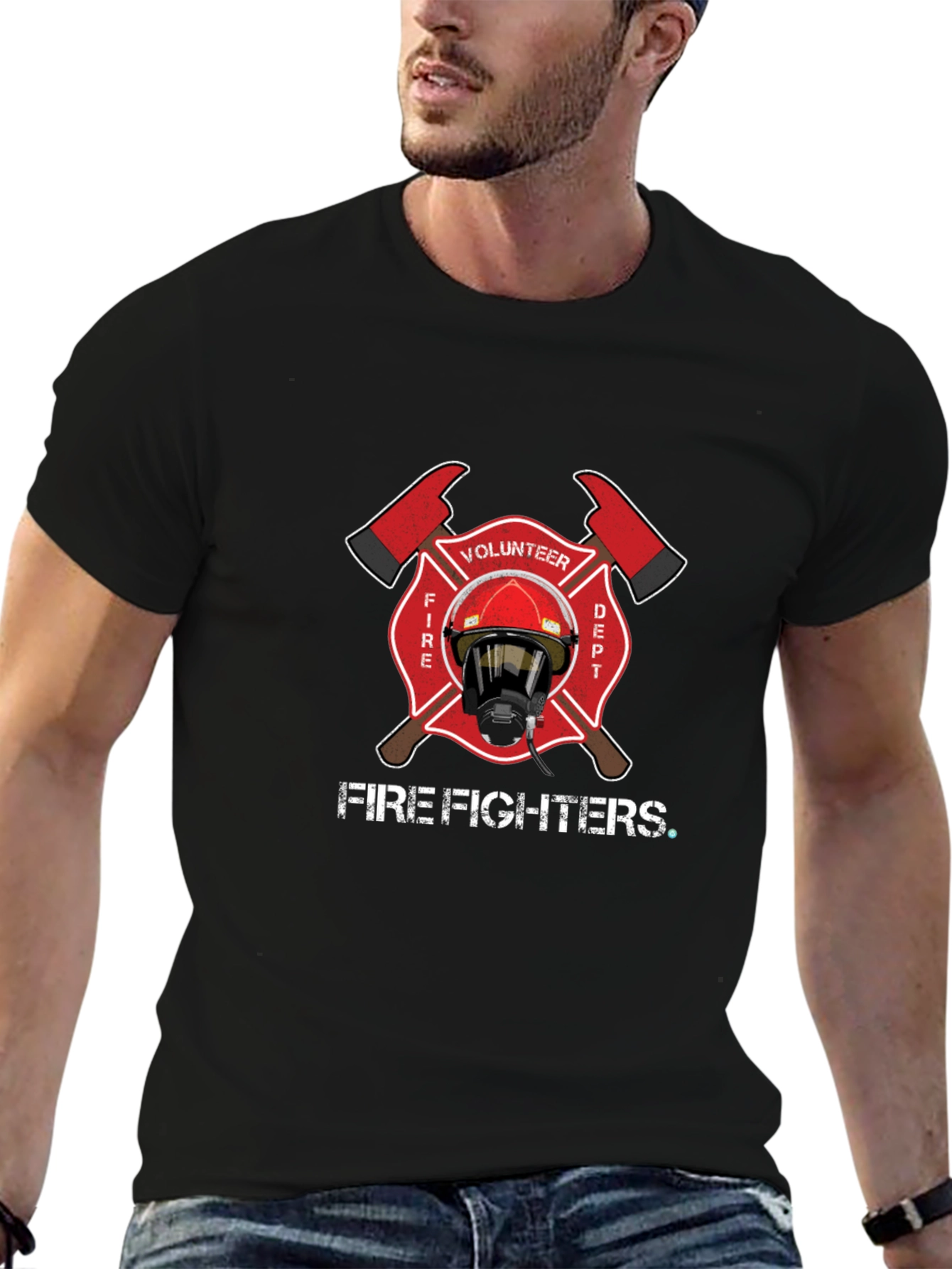 Volunteer Firefighter Maltese Cross Graphic T-Shirt