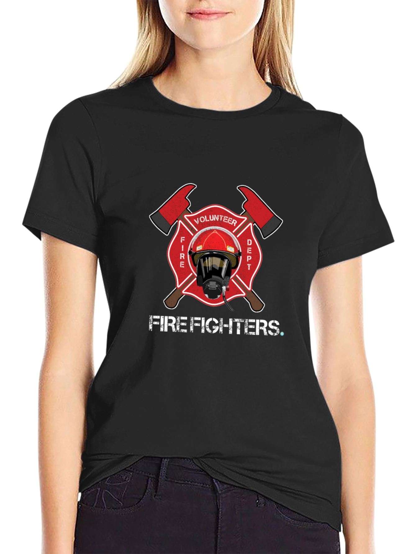 Volunteer Firefighter Maltese Cross Graphic T-Shirt