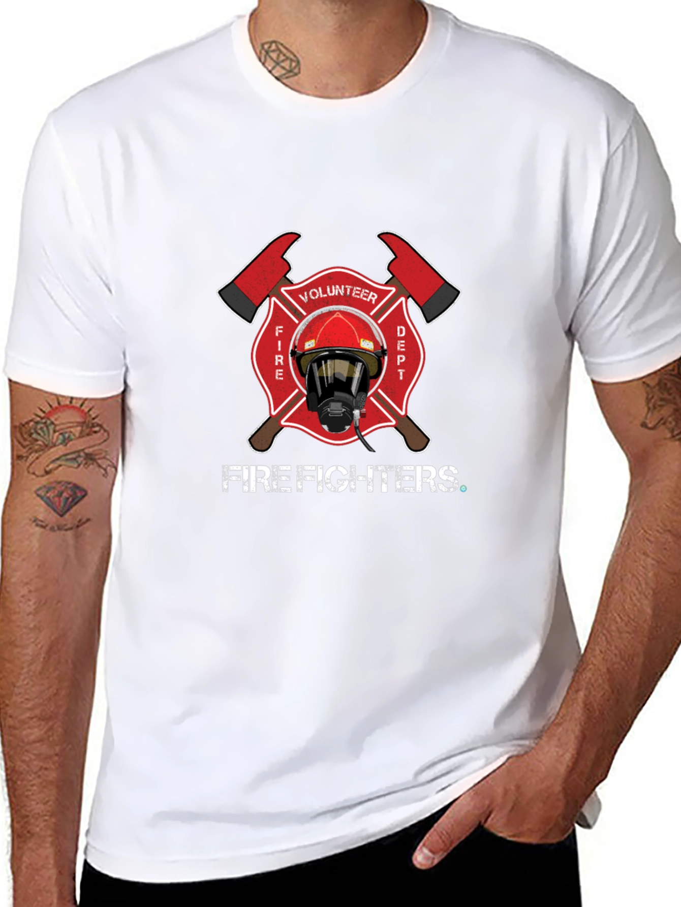 Volunteer Firefighter Maltese Cross Graphic T-Shirt