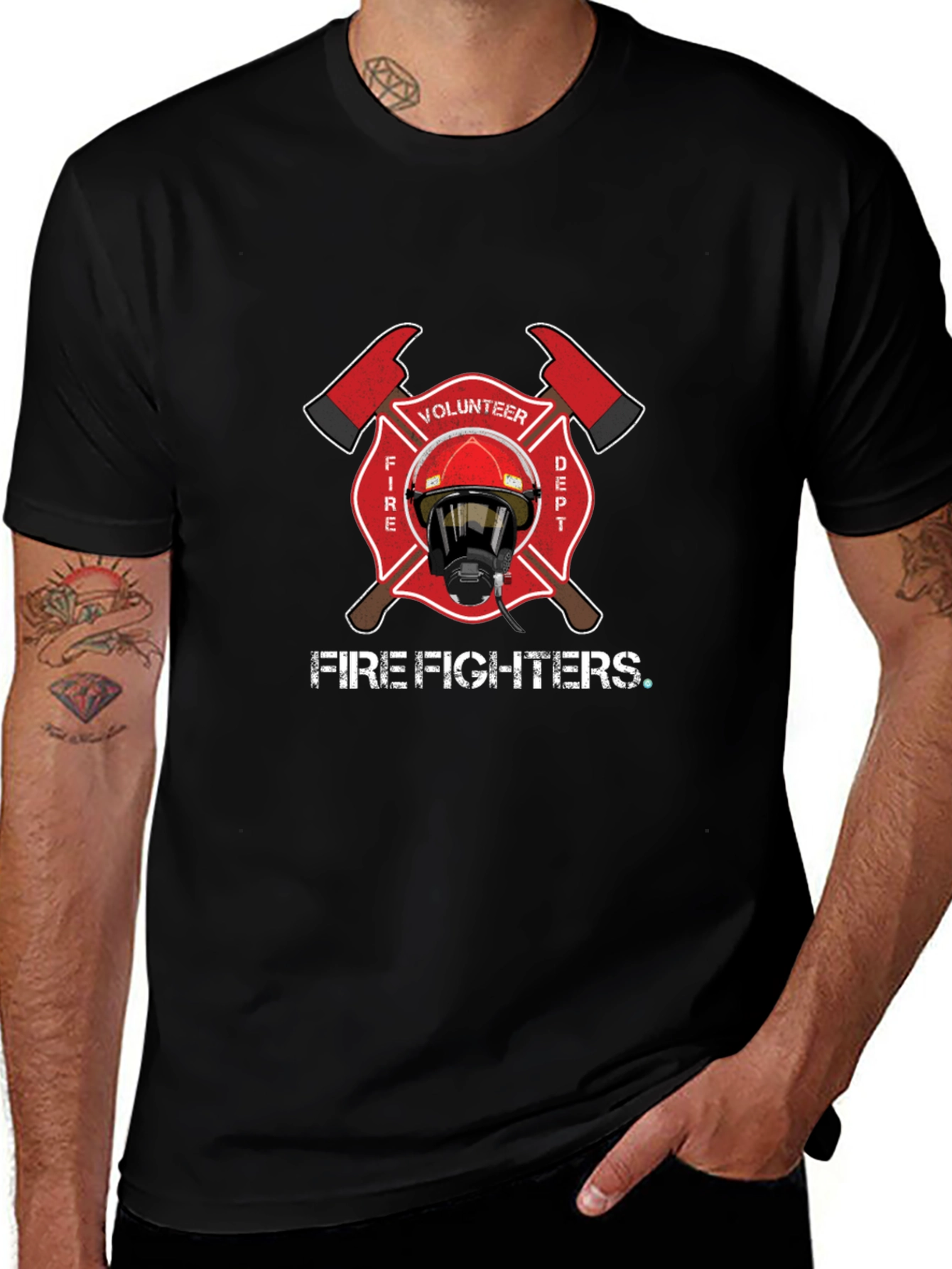 Volunteer Firefighter Maltese Cross Graphic T-Shirt