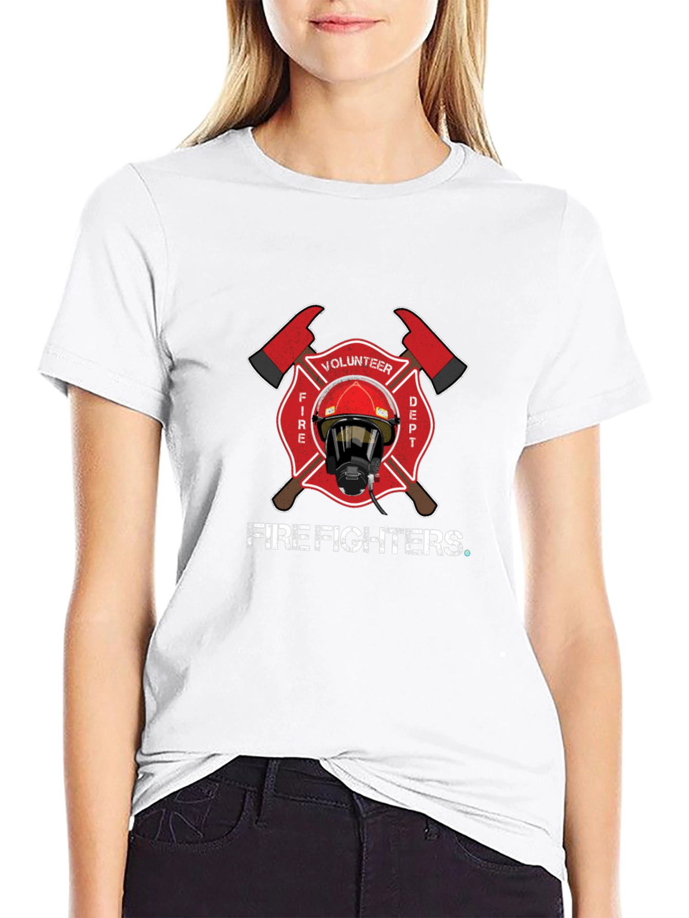 Volunteer Firefighter Maltese Cross Graphic T-Shirt