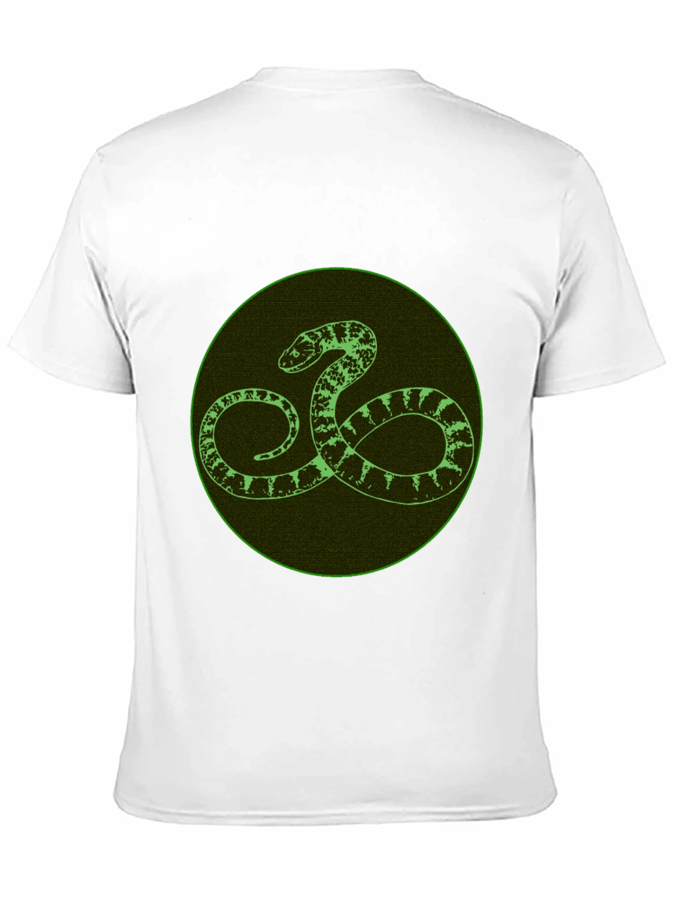 Black T-Shirt with Green Snake Design