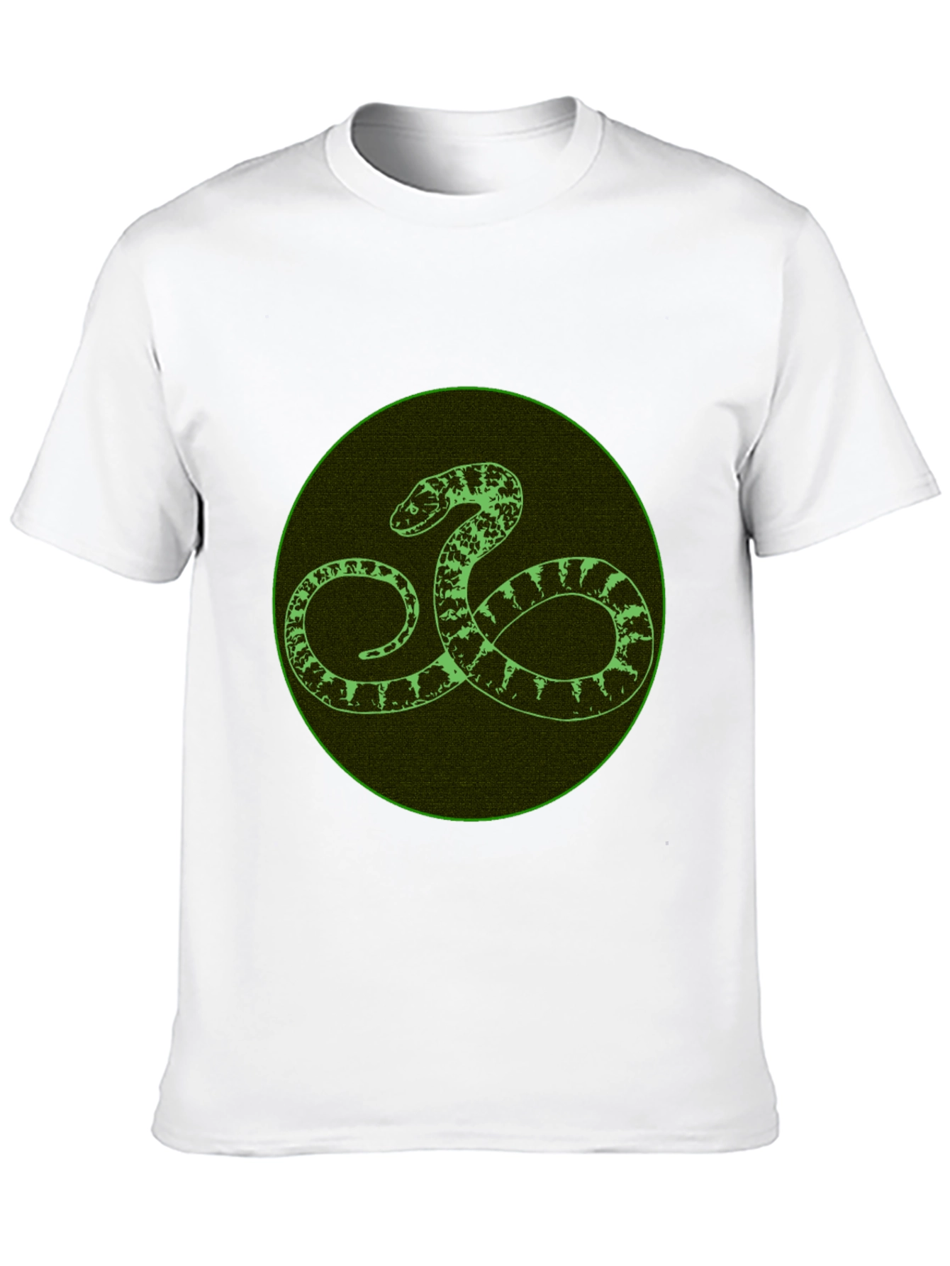 Black T-Shirt with Green Snake Design