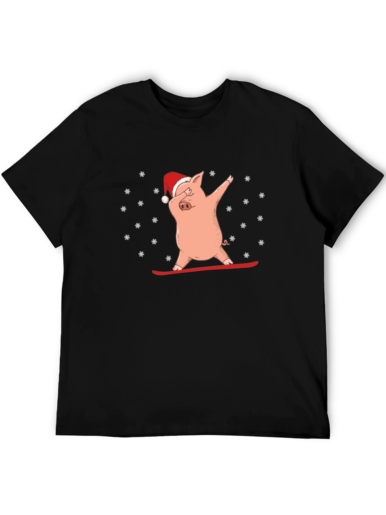 Dabbing Pig in Santa Hat T-Shirt