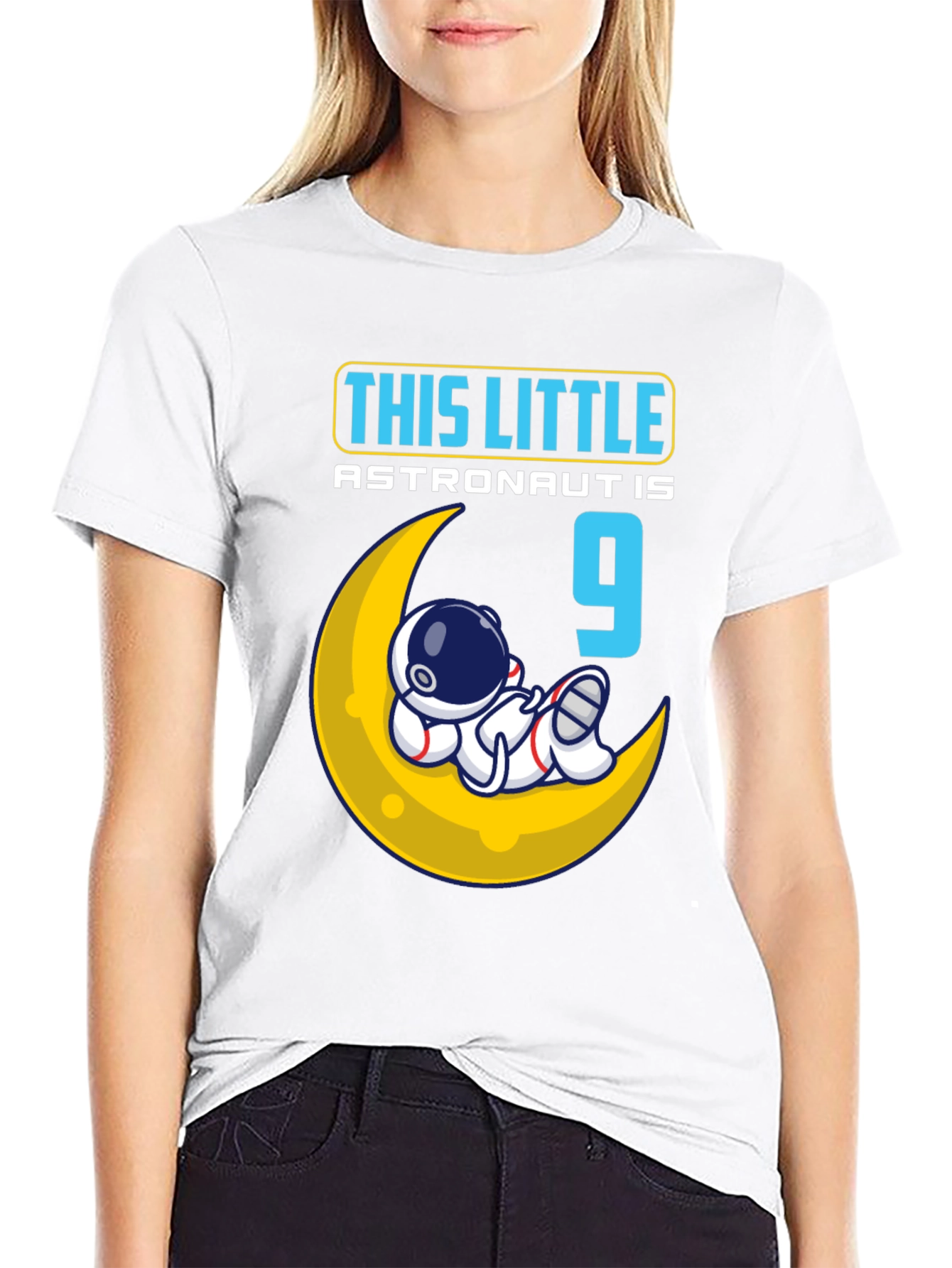 Astronaut Birthday T-Shirt - This Little Astronaut is 9