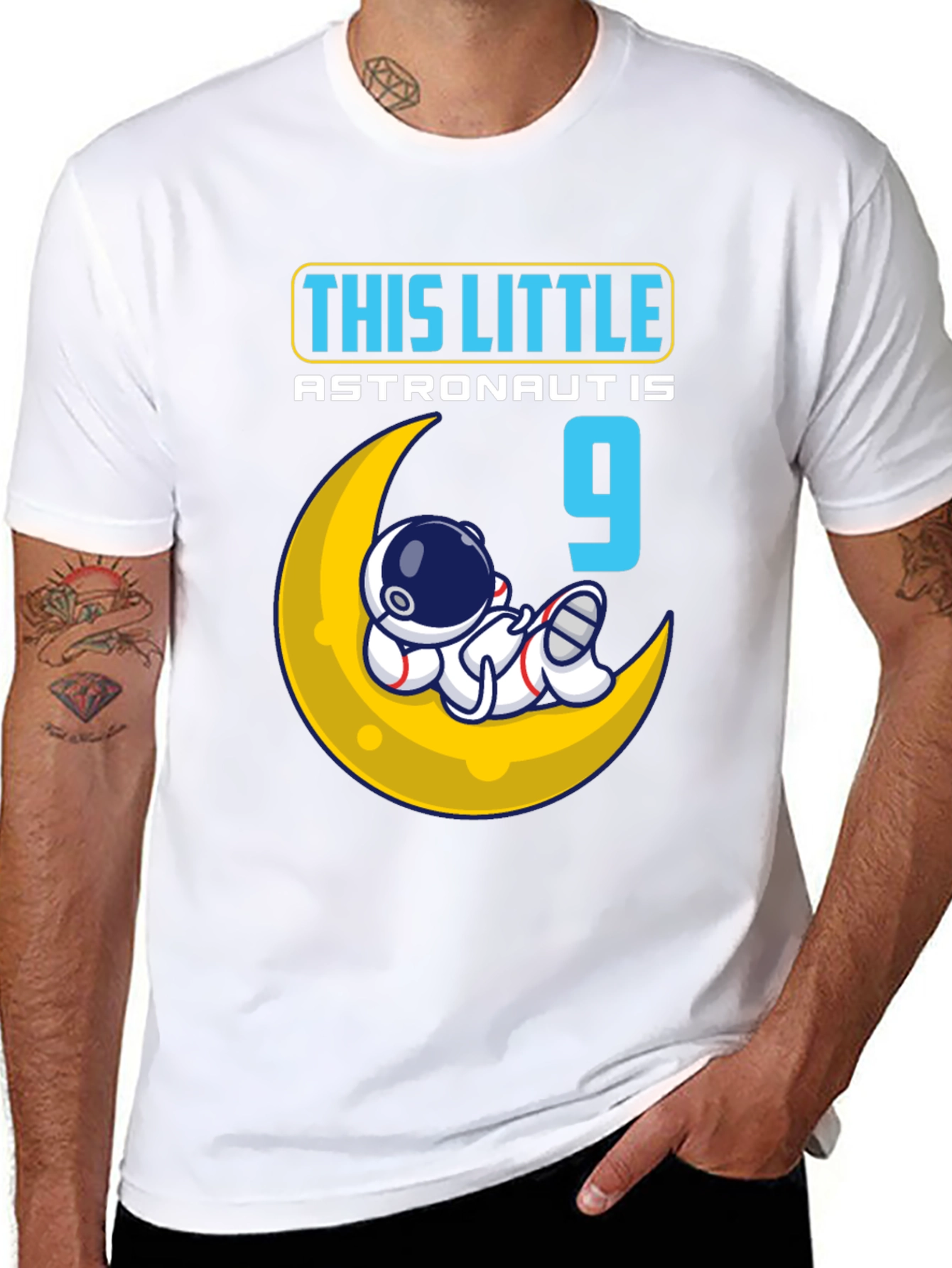 Astronaut Birthday T-Shirt - This Little Astronaut is 9