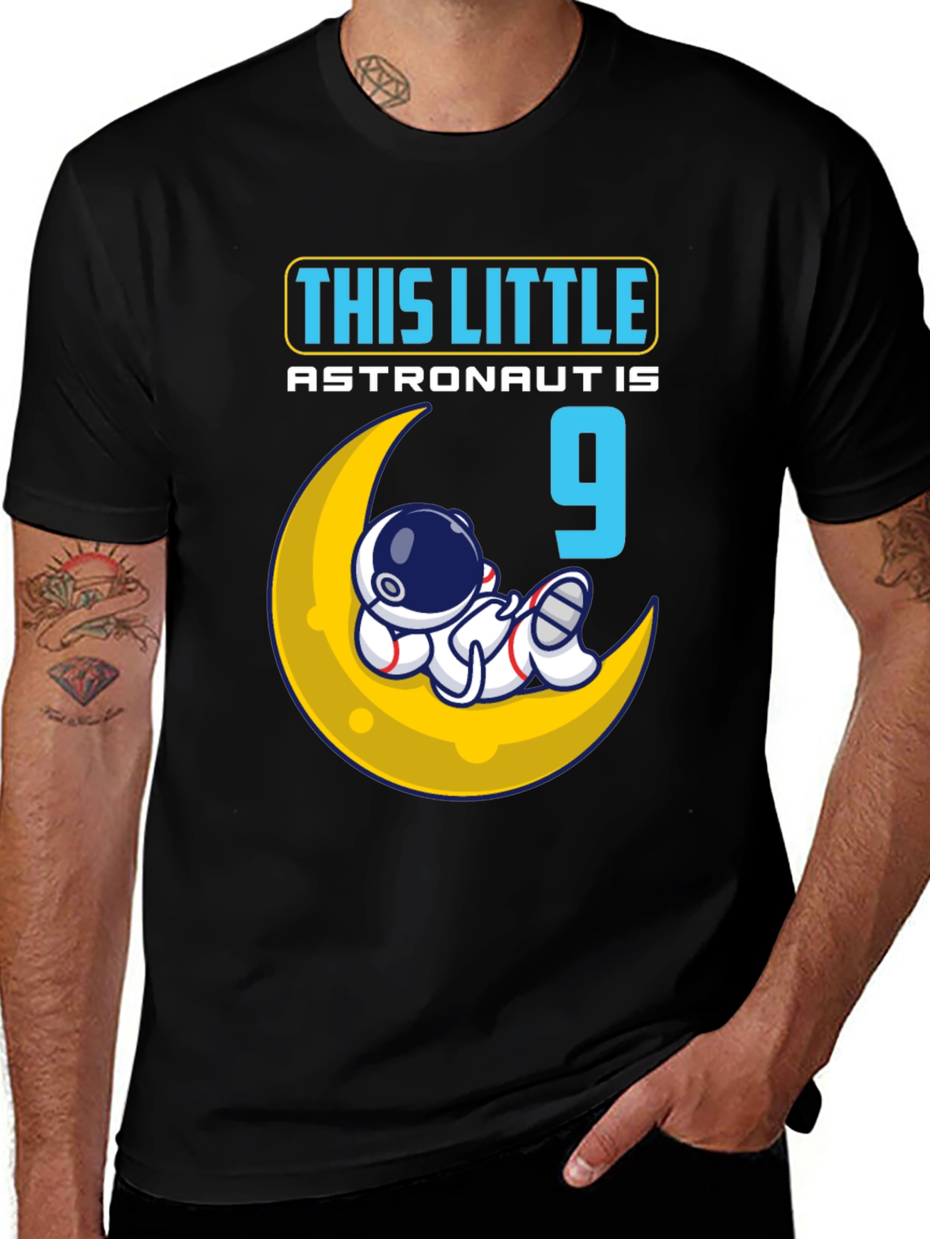 Astronaut Birthday T-Shirt - This Little Astronaut is 9
