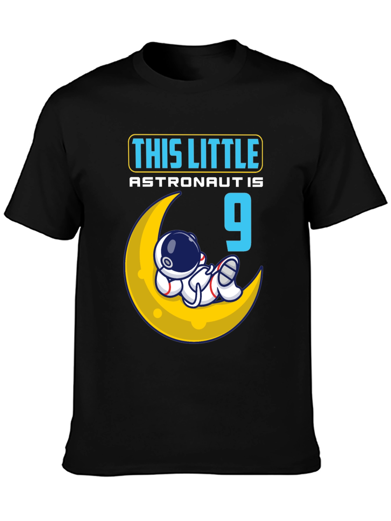 Astronaut Birthday T-Shirt - This Little Astronaut is 9