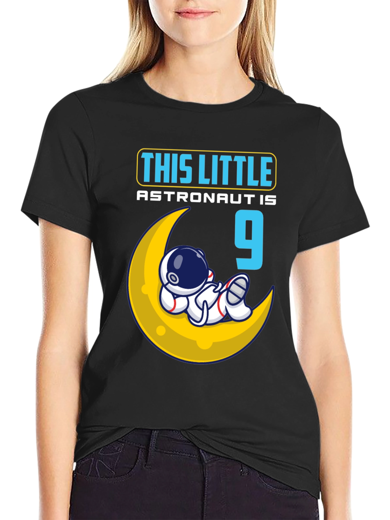 Astronaut Birthday T-Shirt - This Little Astronaut is 9