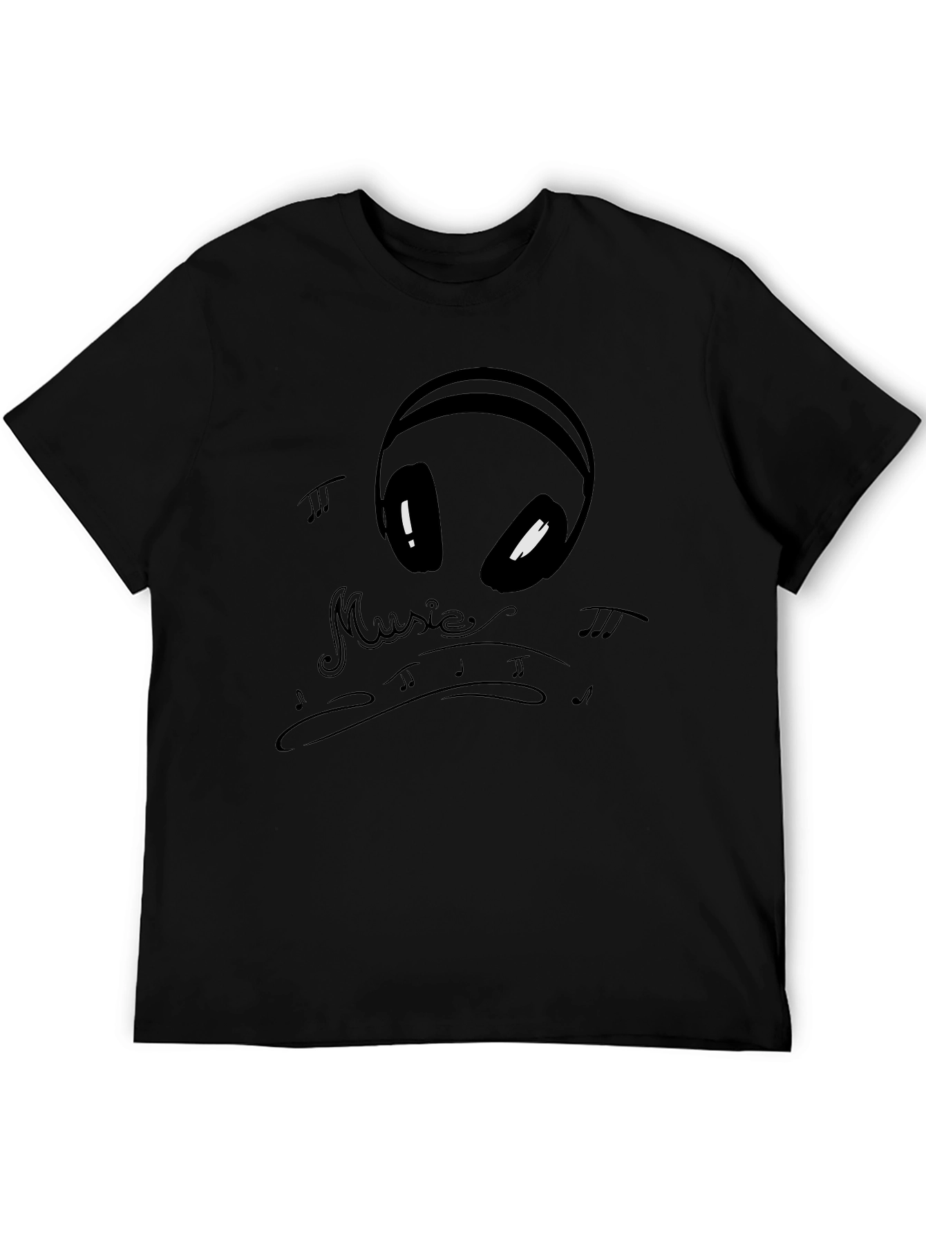Music Alien Graphic Tee - Black Cotton T-Shirt