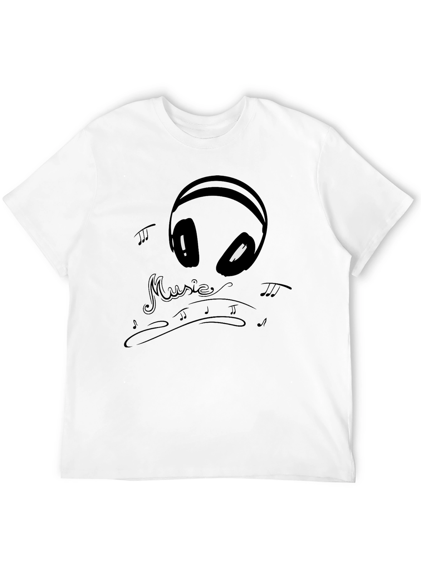 Music Alien Graphic Tee - Black Cotton T-Shirt