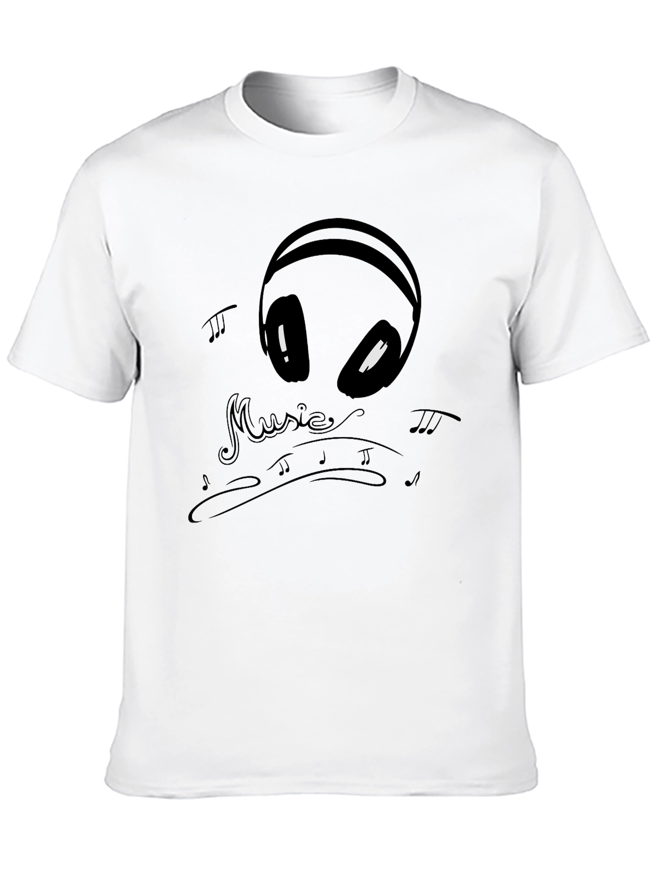 Music Alien Graphic Tee - Black Cotton T-Shirt