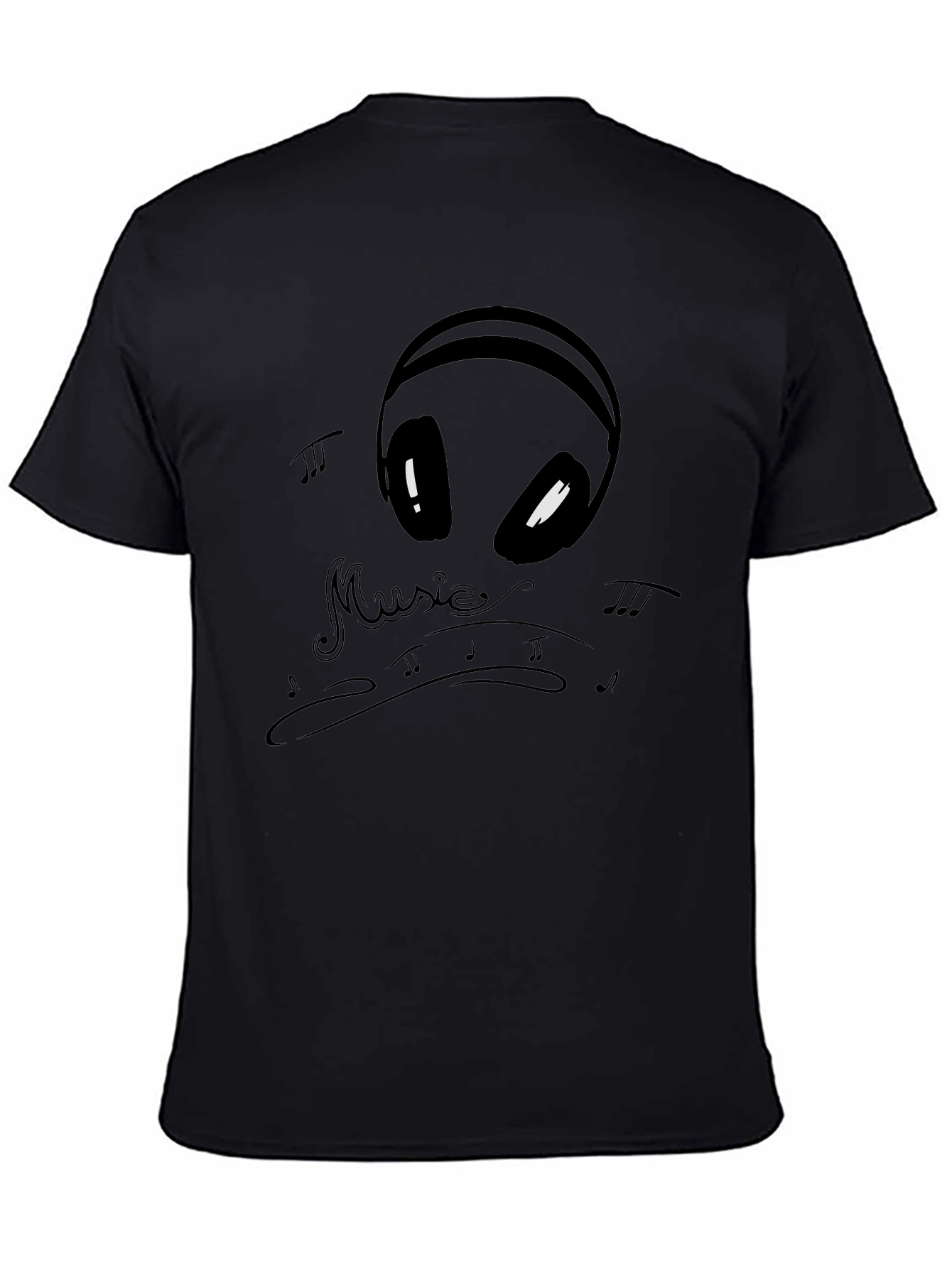 Music Alien Graphic Tee - Black Cotton T-Shirt