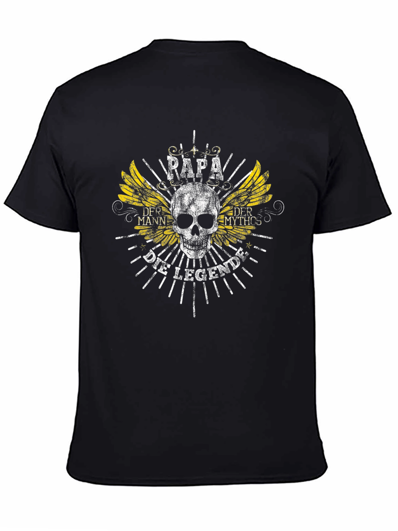 Papa Der Mann Die Legende Black Graphic T-Shirt