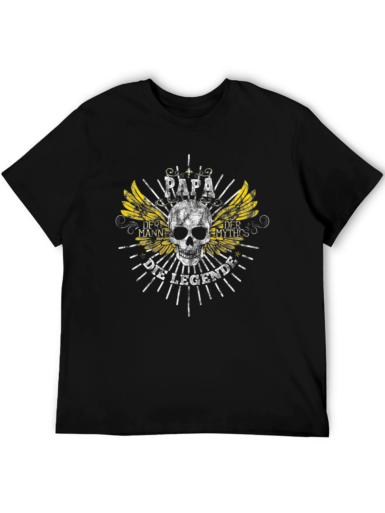Papa Der Mann Die Legende Black Graphic T-Shirt