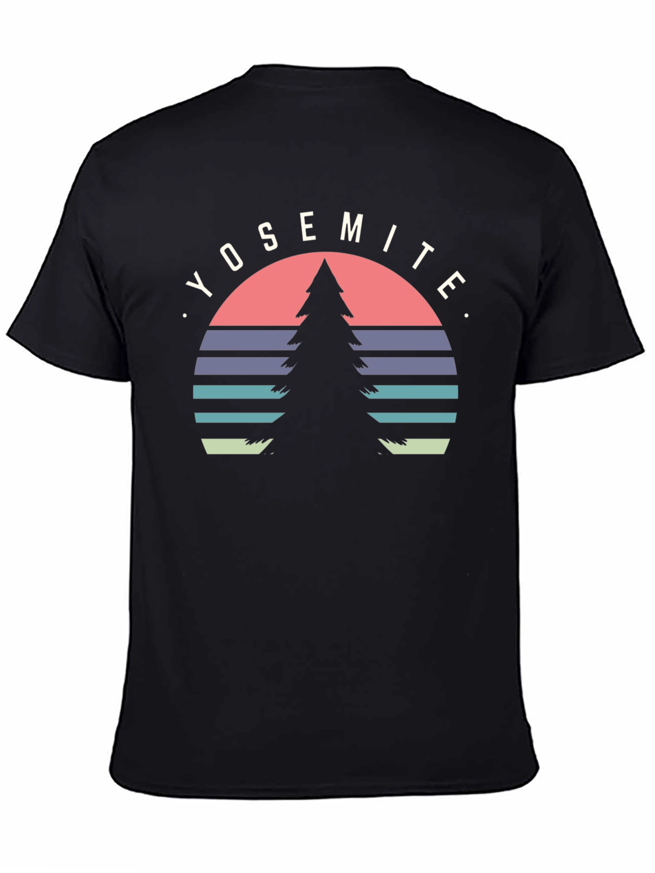 Yosemite Tree Graphic Tee - Black Cotton T-Shirt