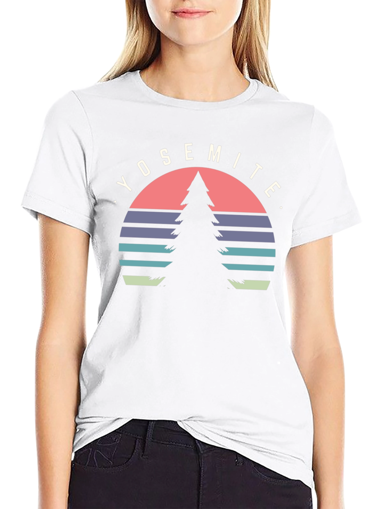 Yosemite Tree Graphic Tee - Black Cotton T-Shirt