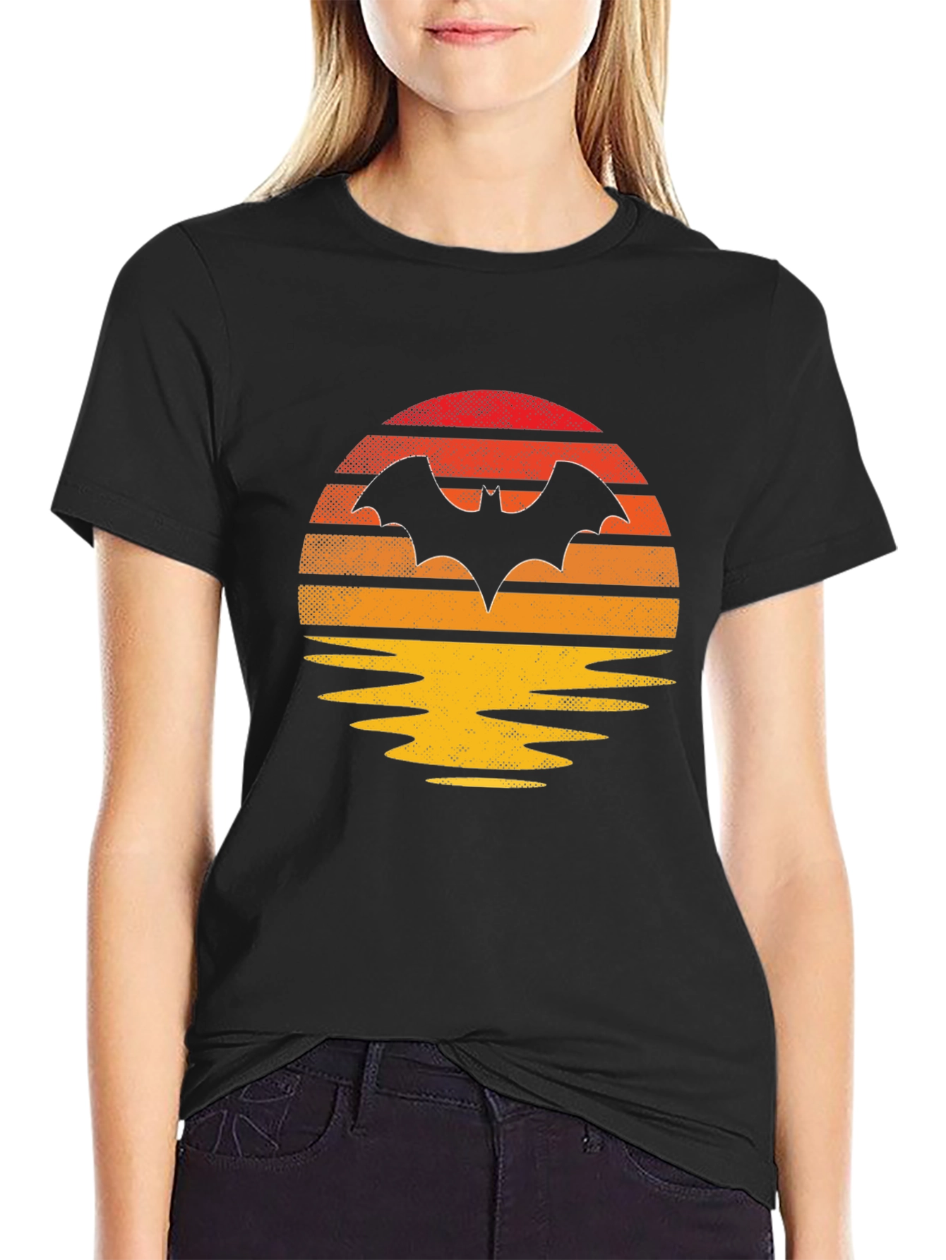 Retro Bat Sunset Graphic Tee