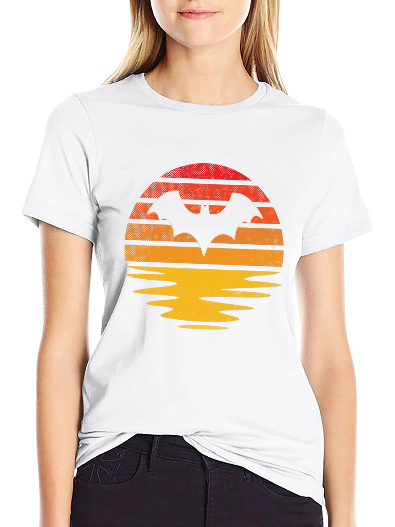Retro Bat Sunset Graphic Tee