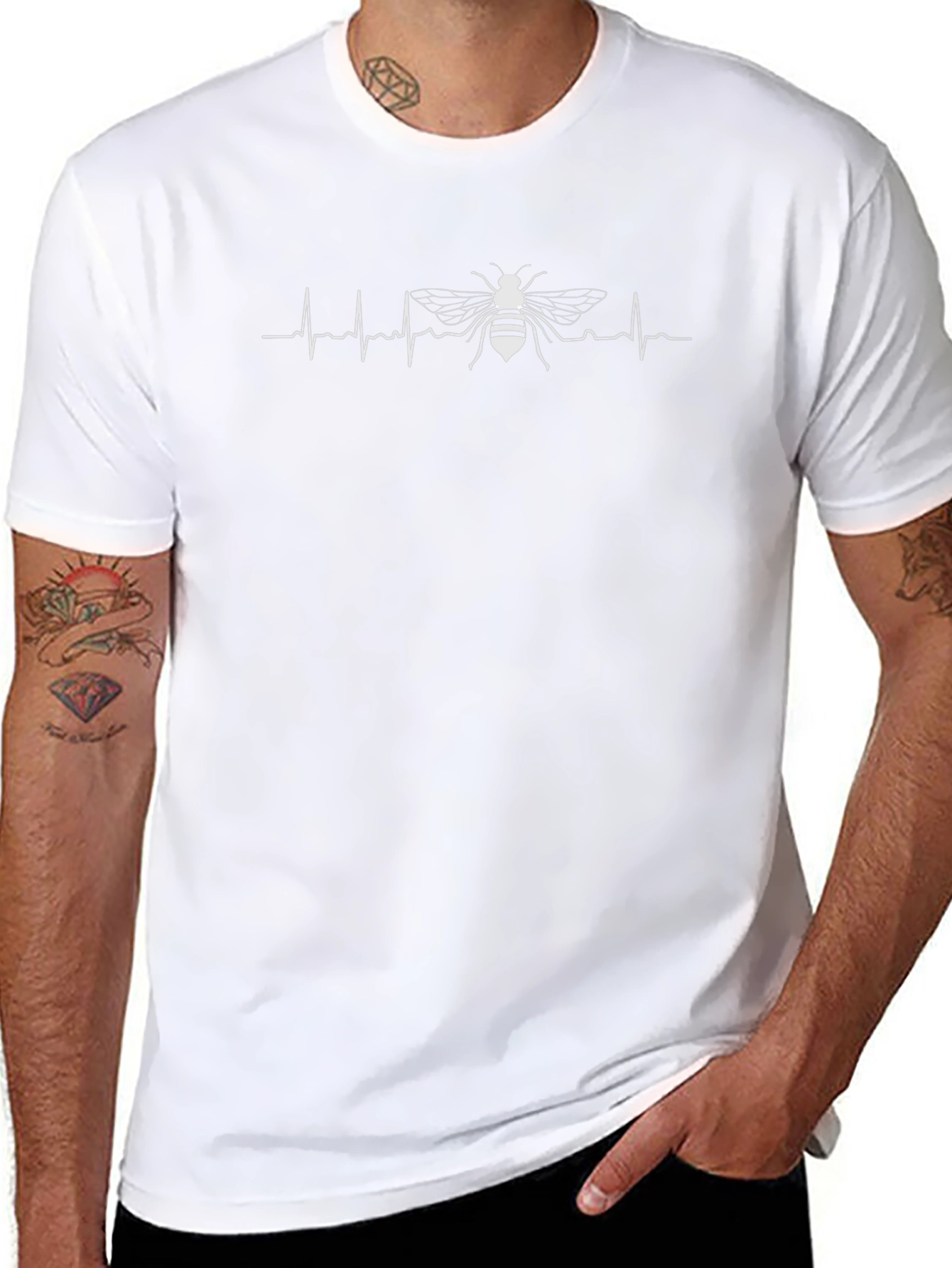 Bee Heartbeat Graphic Tee - Black T-Shirt