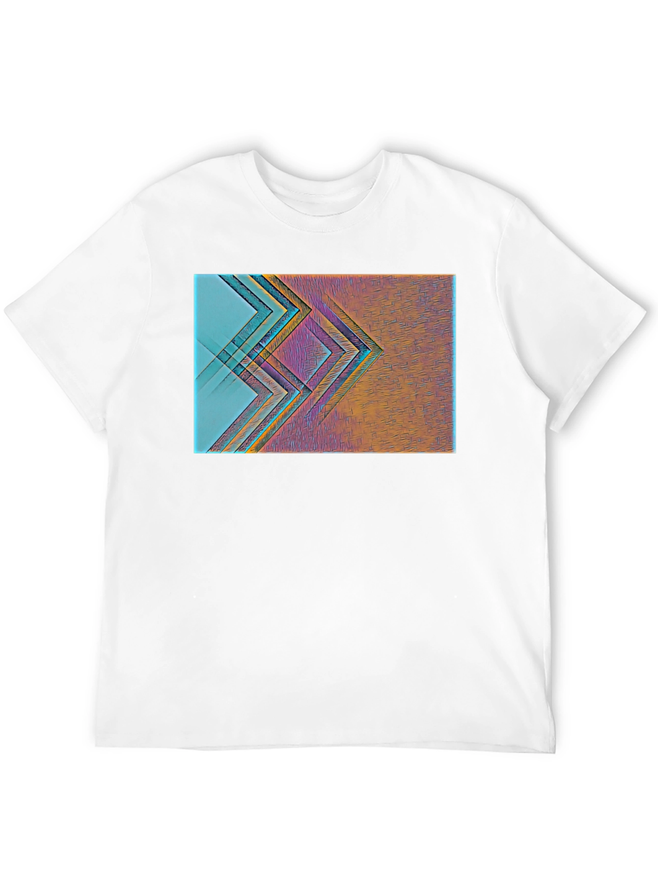 Abstract Geometric Print Black T-Shirt