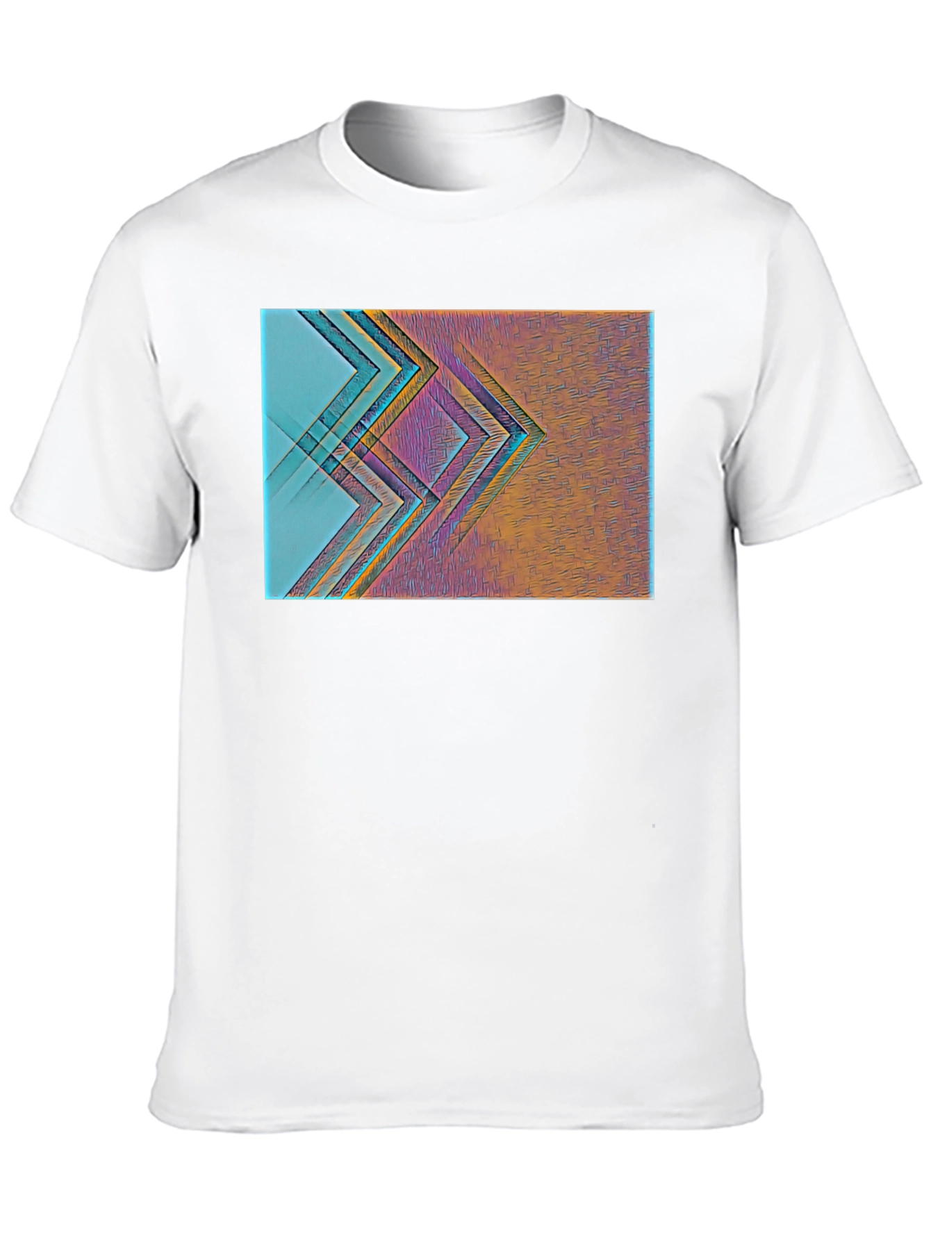 Abstract Geometric Print Black T-Shirt