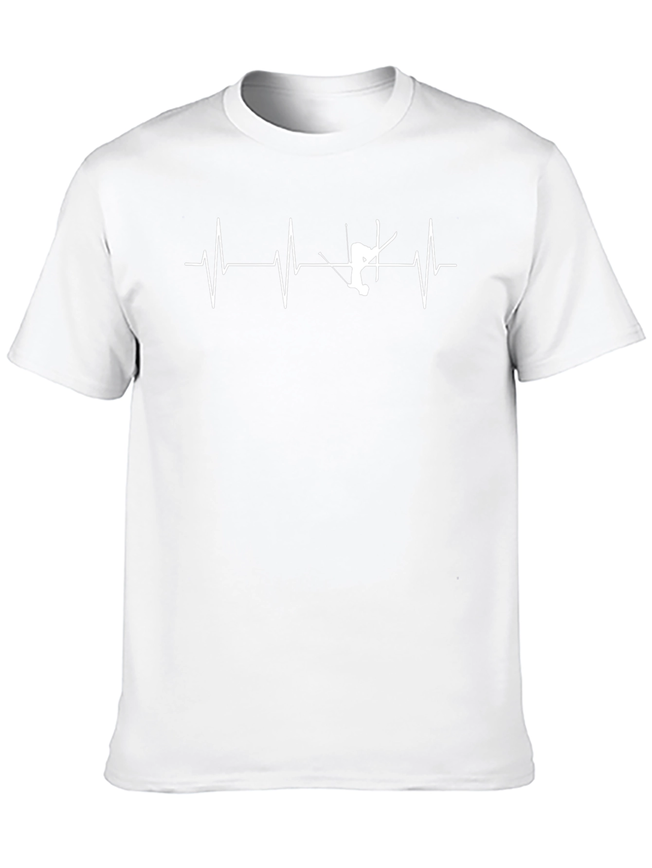 Ski Heartbeat Graphic Tee - Black Cotton T-Shirt