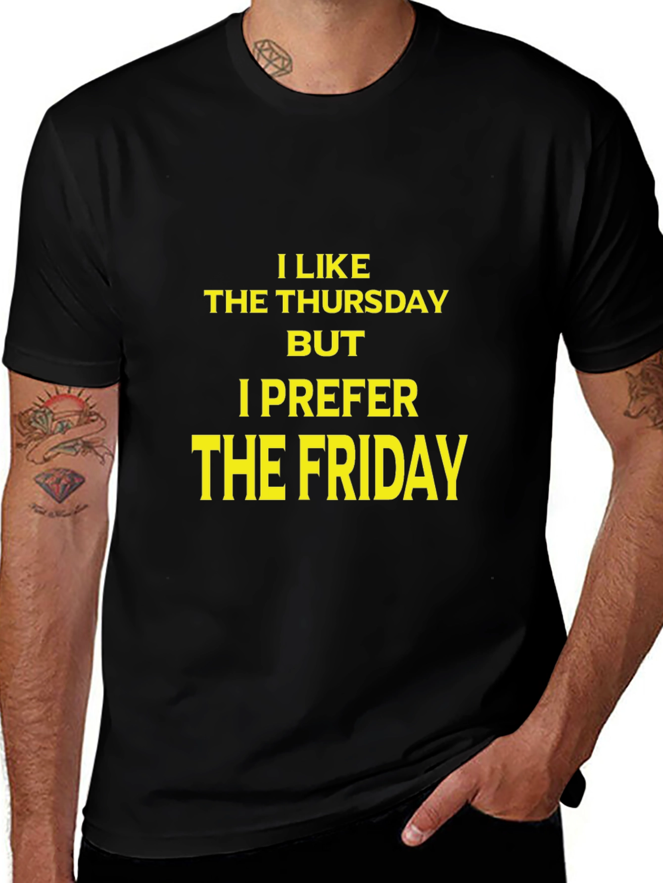 I Like Thursday I Prefer Friday Black Graphic T-Shirt