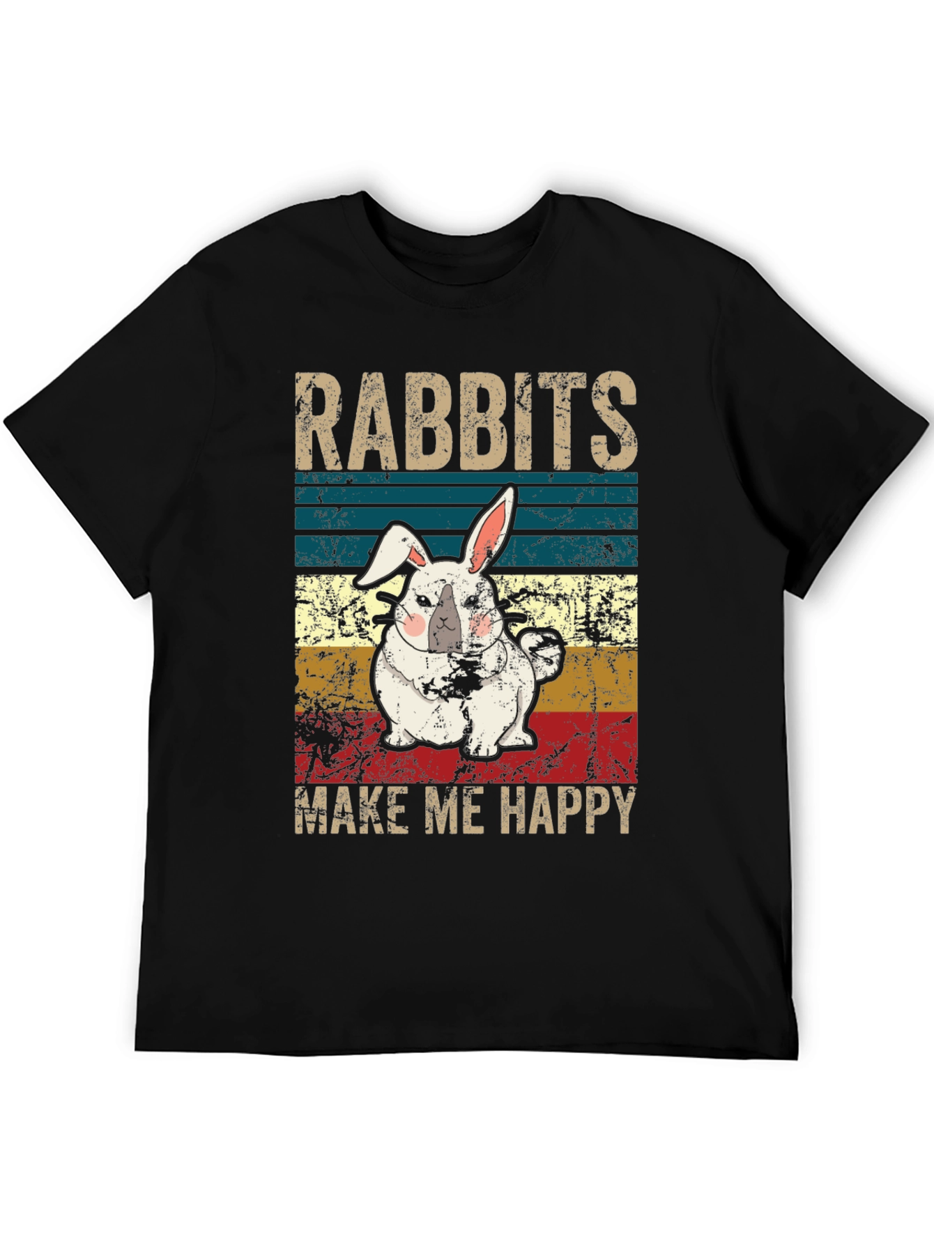 Rabbits Make Me Happy T-Shirt Cute Bunny Tee