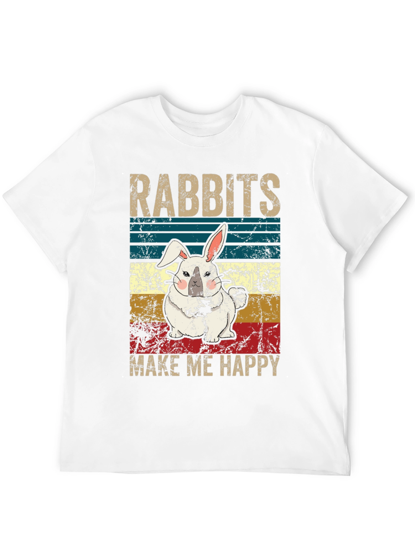 Rabbits Make Me Happy T-Shirt Cute Bunny Tee