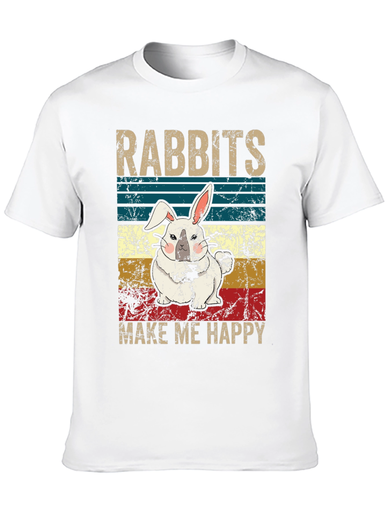 Rabbits Make Me Happy T-Shirt Cute Bunny Tee