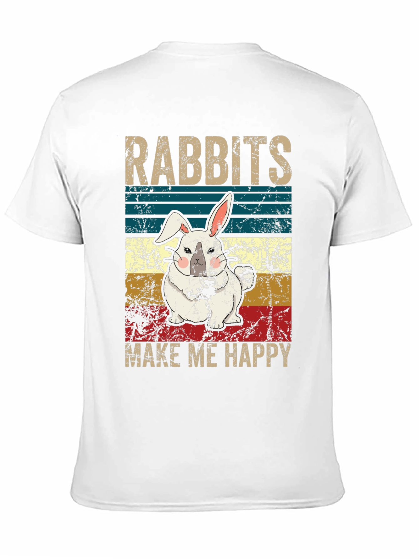 Rabbits Make Me Happy T-Shirt Cute Bunny Tee