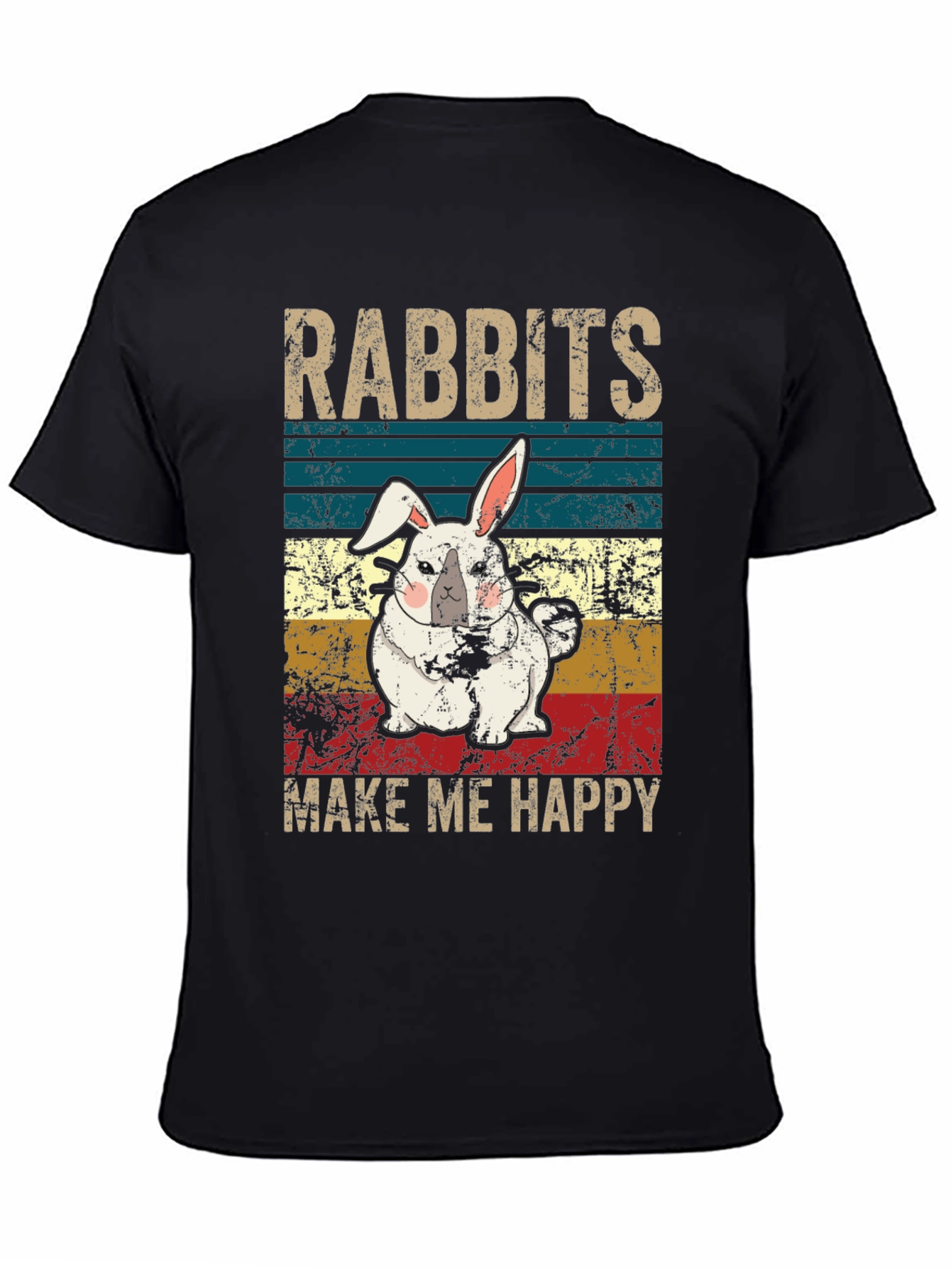 Rabbits Make Me Happy T-Shirt Cute Bunny Tee