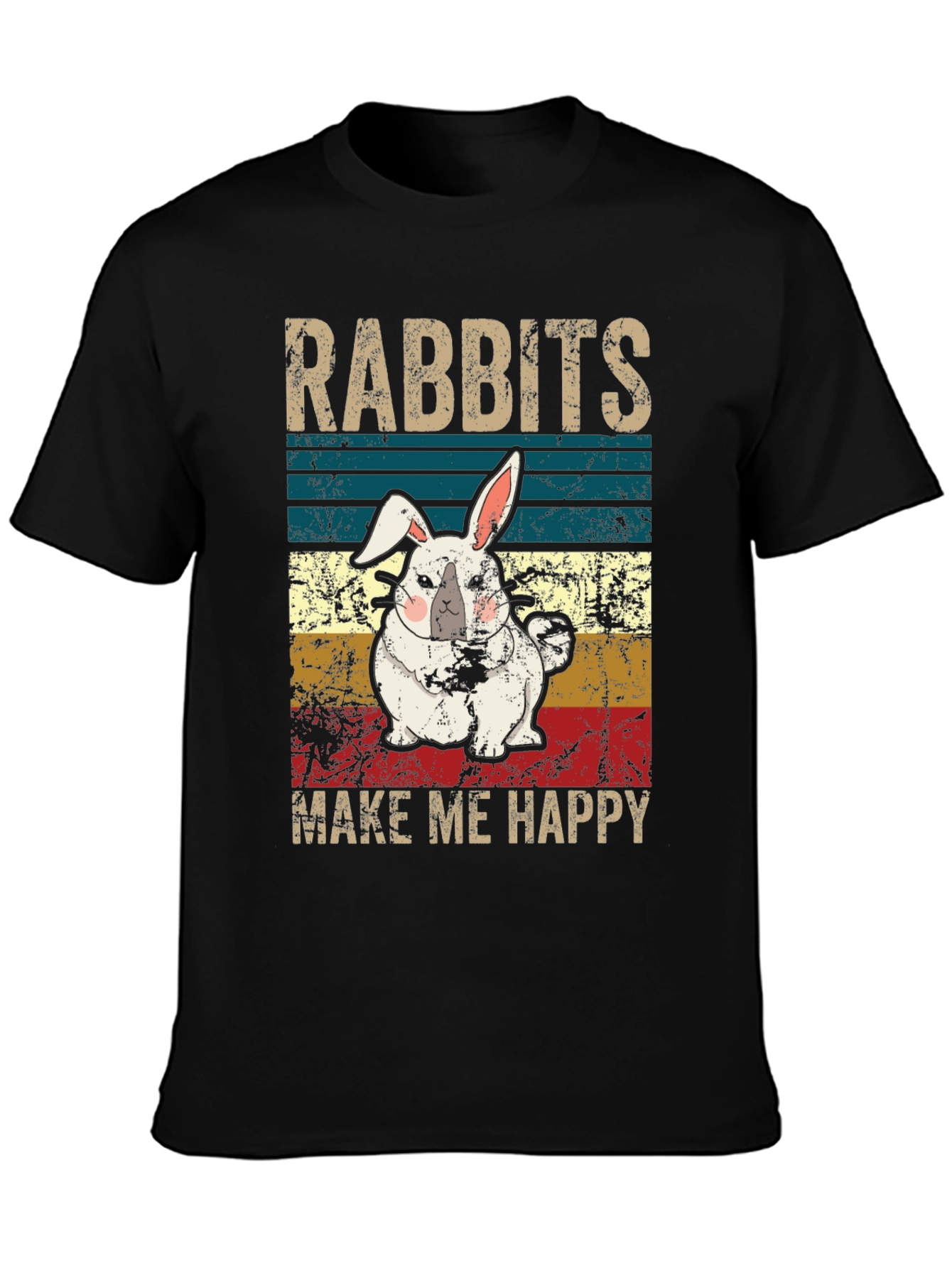 Rabbits Make Me Happy T-Shirt Cute Bunny Tee