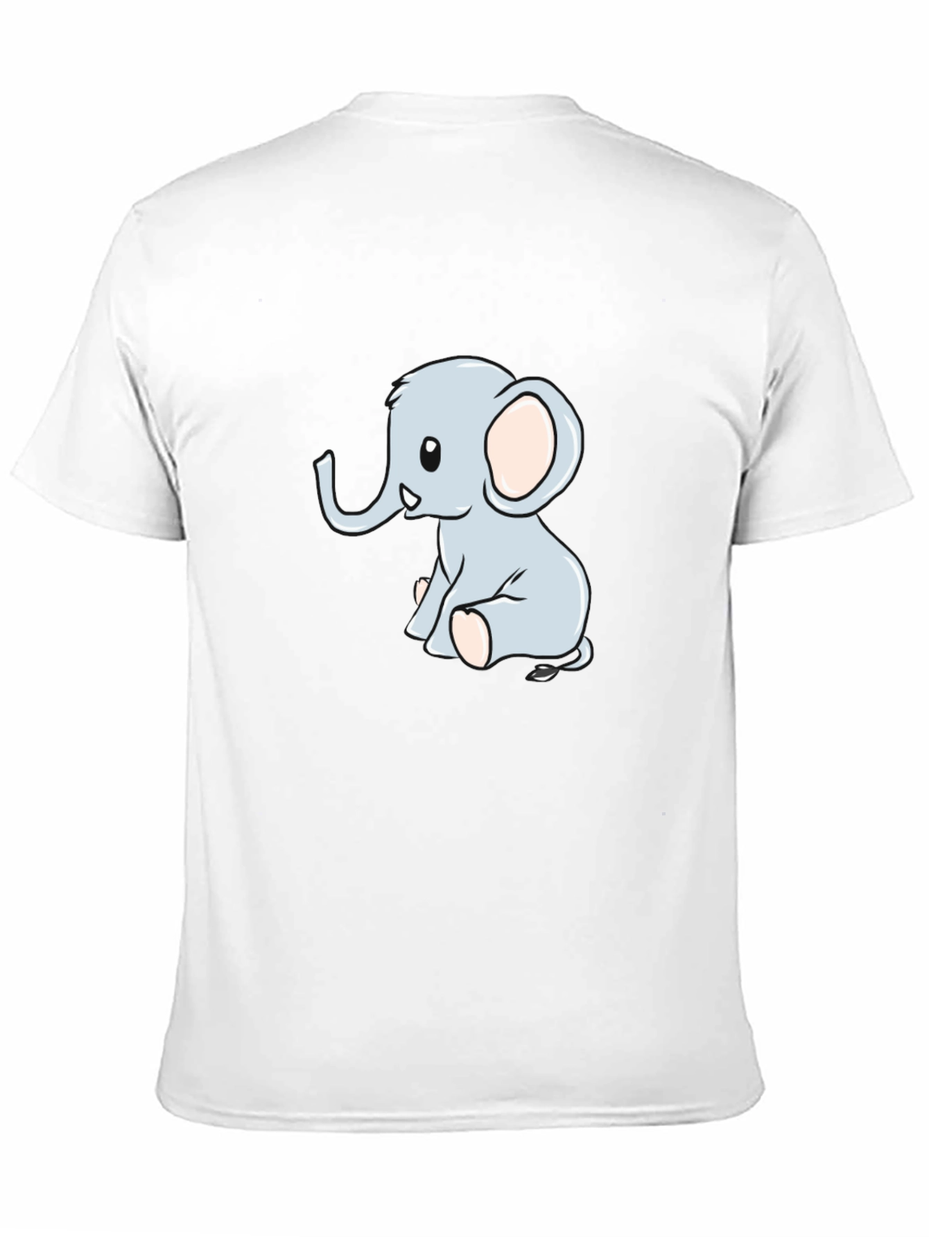 Cute Cartoon Elephant Black T-Shirt
