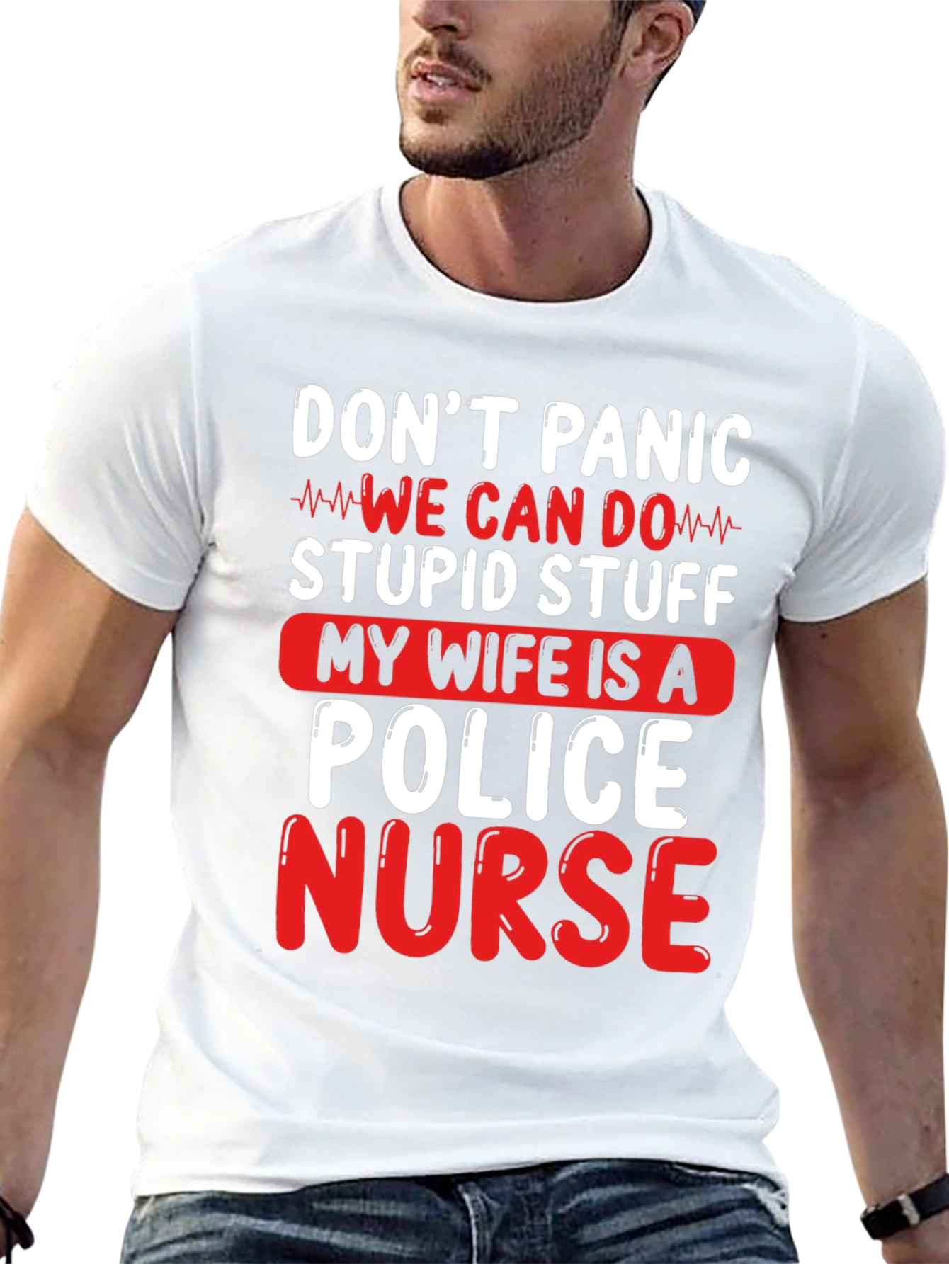 Funny Wife Is A Police Nurse T-Shirt