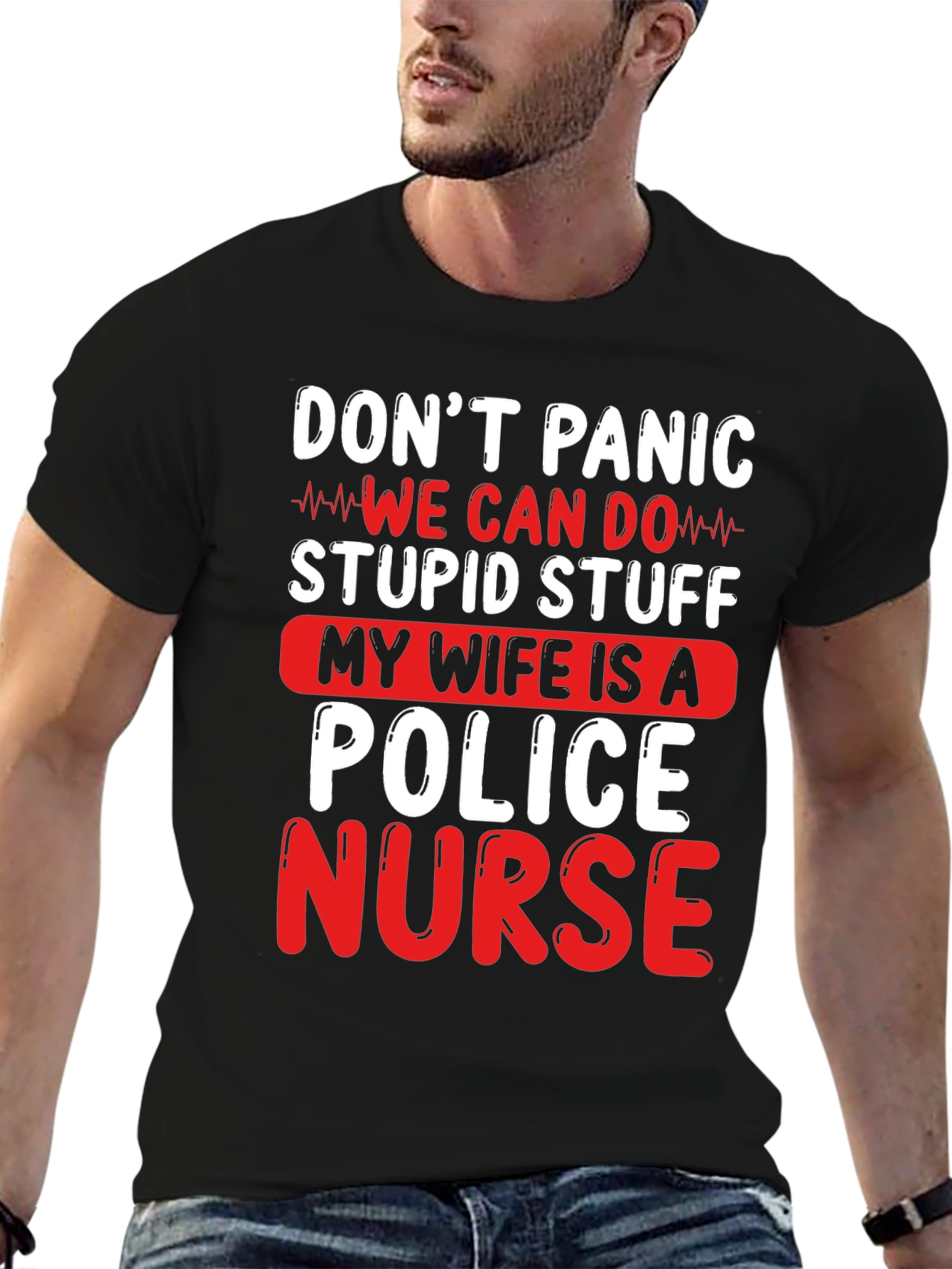 Funny Wife Is A Police Nurse T-Shirt